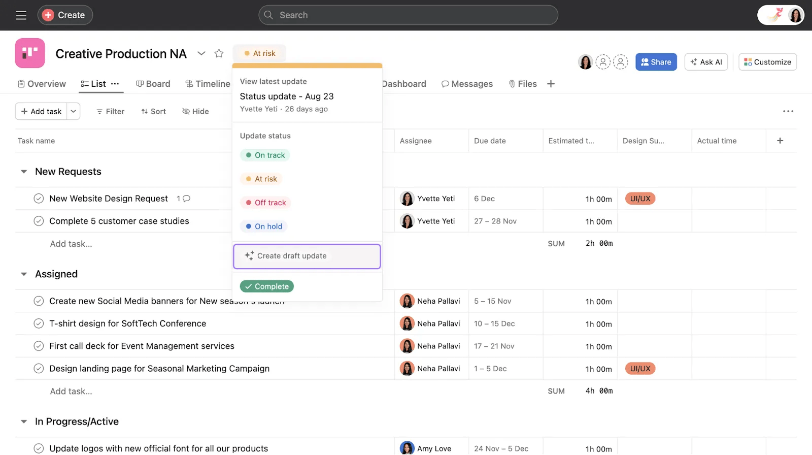 Asana Smart Assists