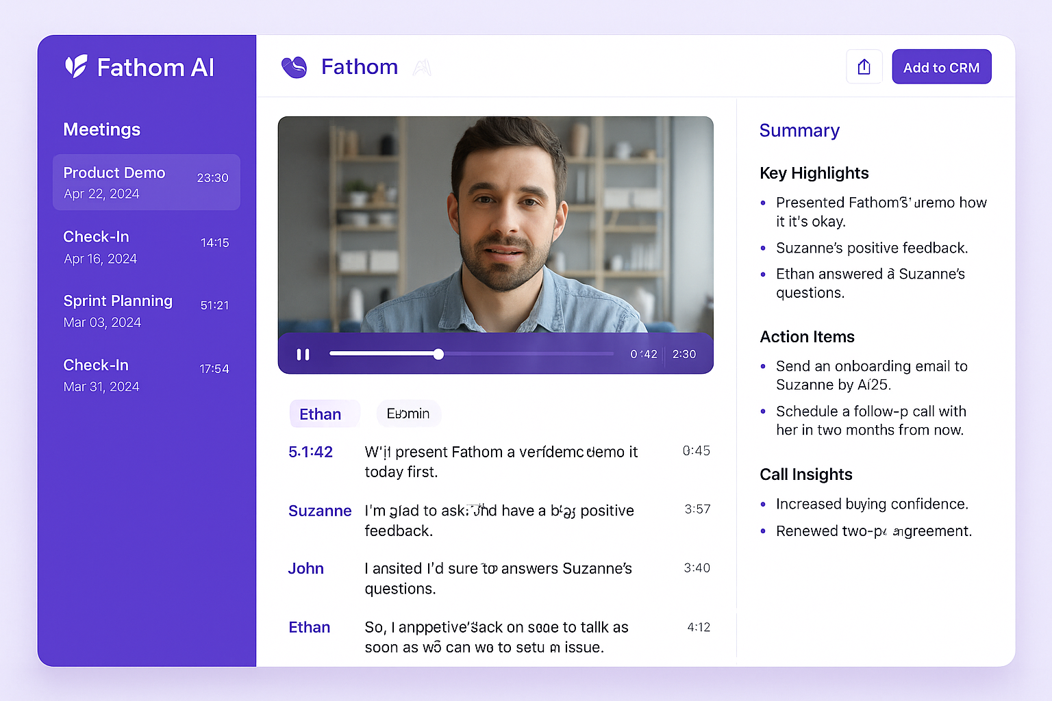 Fathom AI Interface