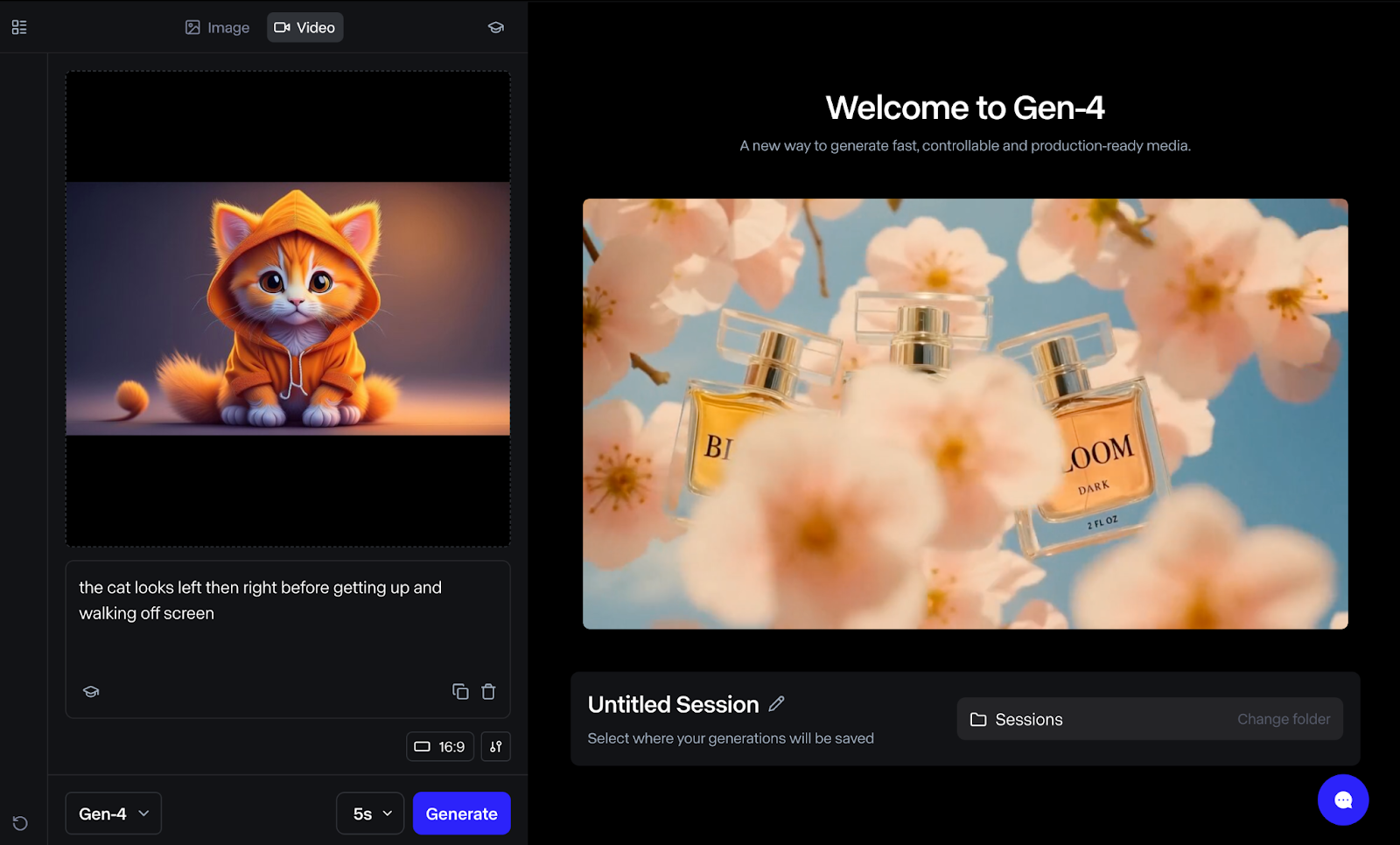 Runway Gen-4 Interface