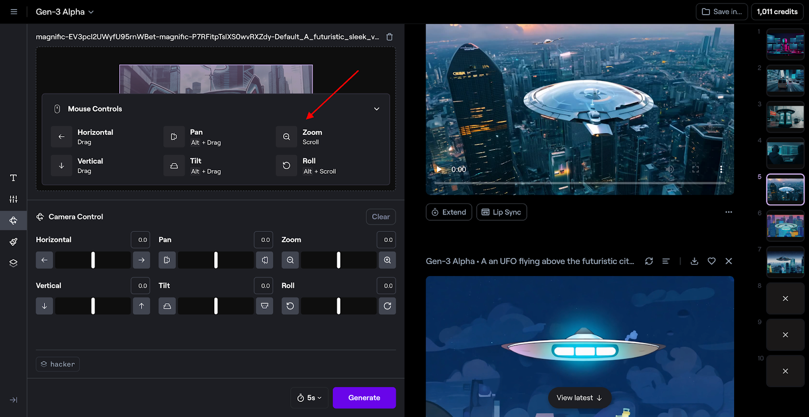 Runway Gen-3 Controls