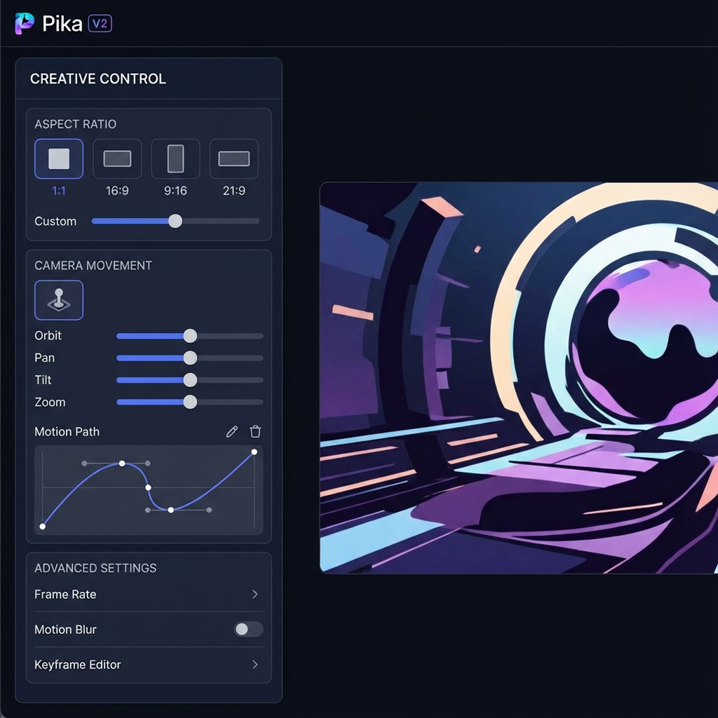 Pika Labs V2 Creative Control Interface