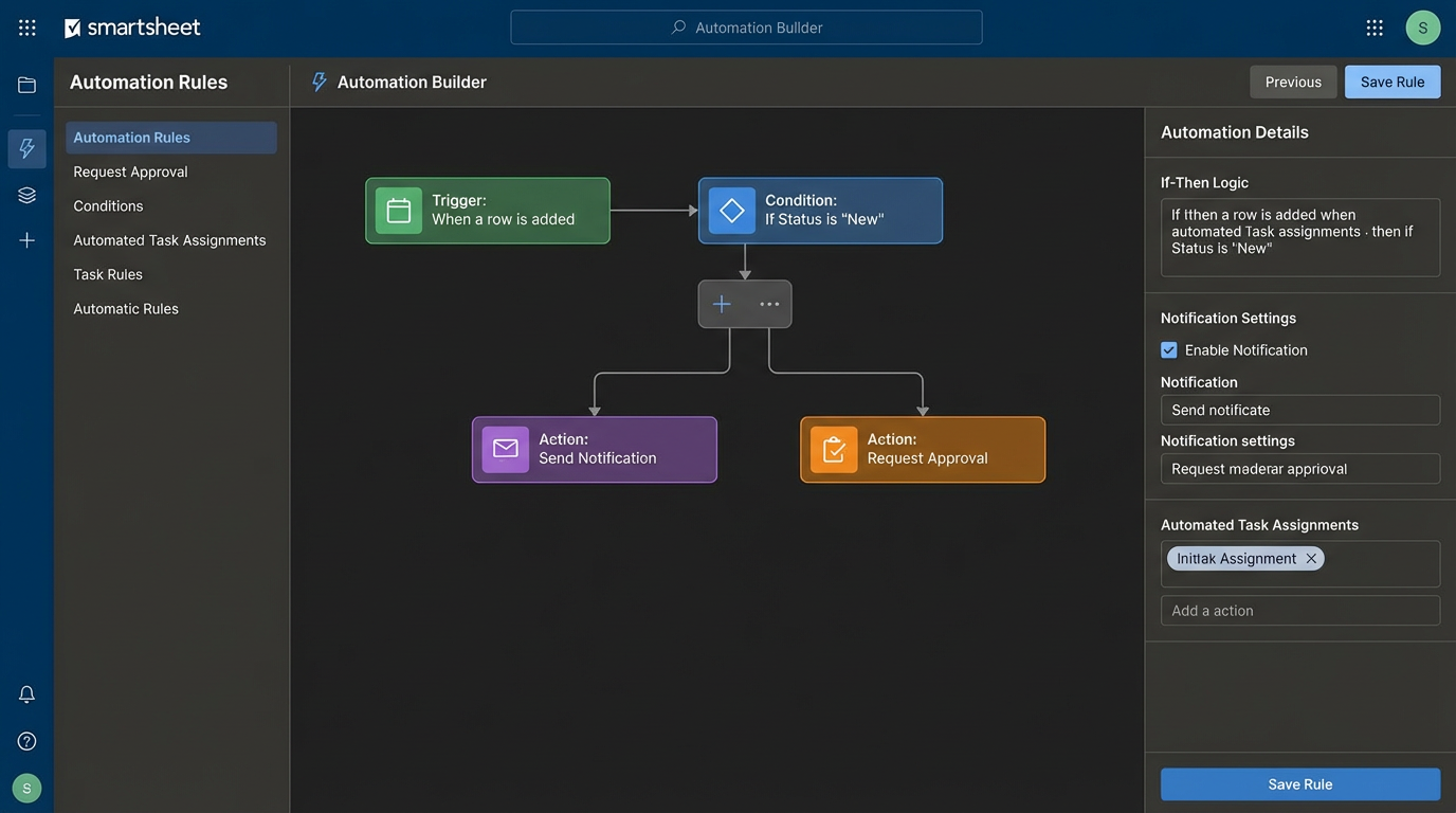 Smartsheet Workflow Automation Builder