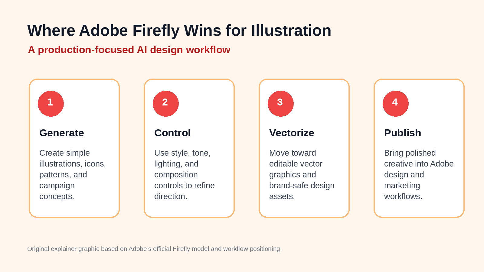 Adobe Firefly illustration workflow for vector graphics and commercial creative assets.