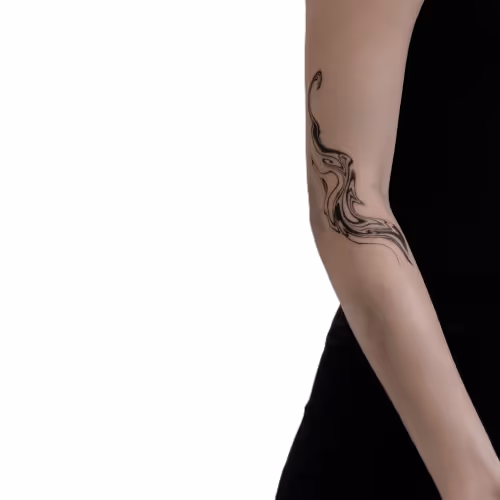 Suminagashi tattoo on arm