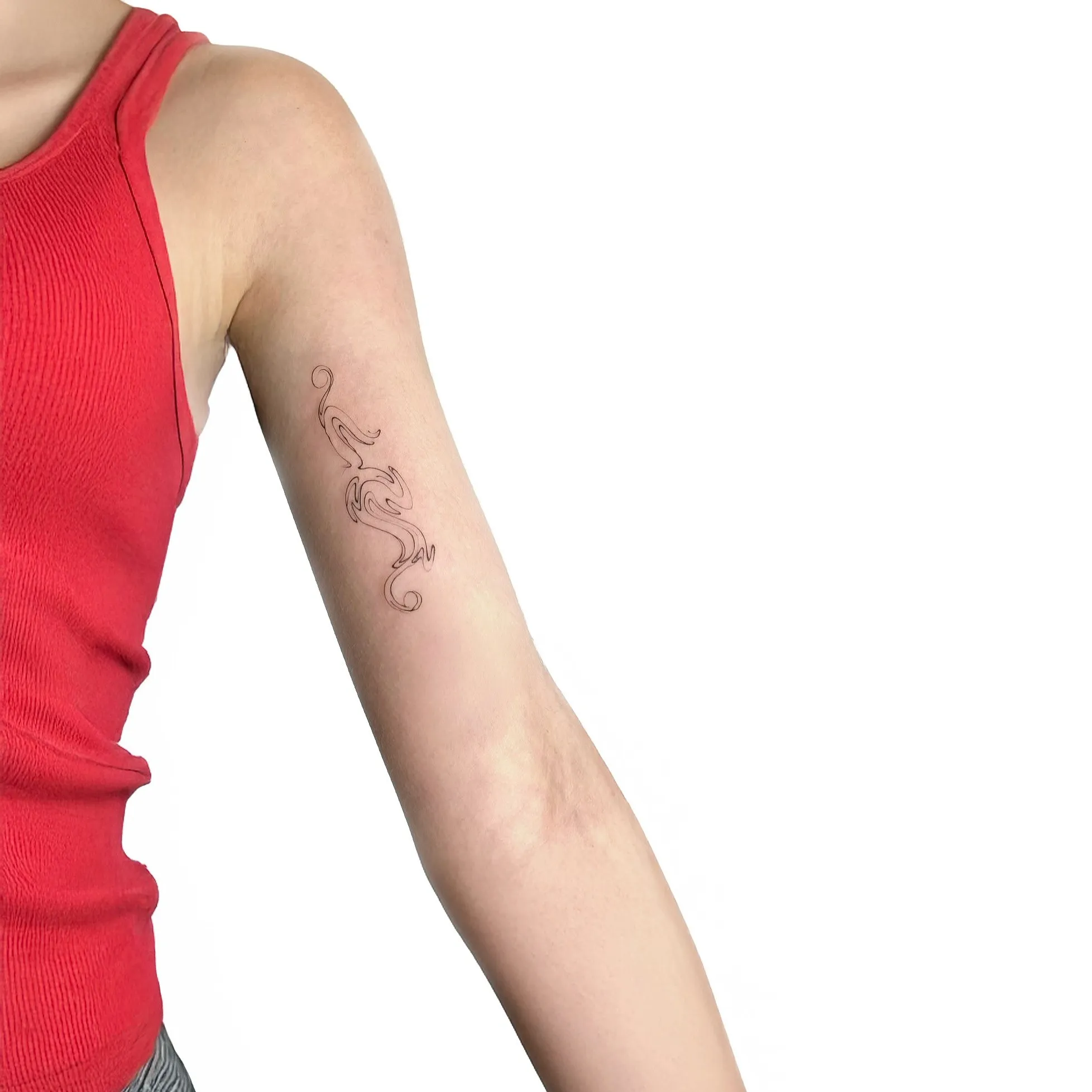 Fineline tattoo on arm