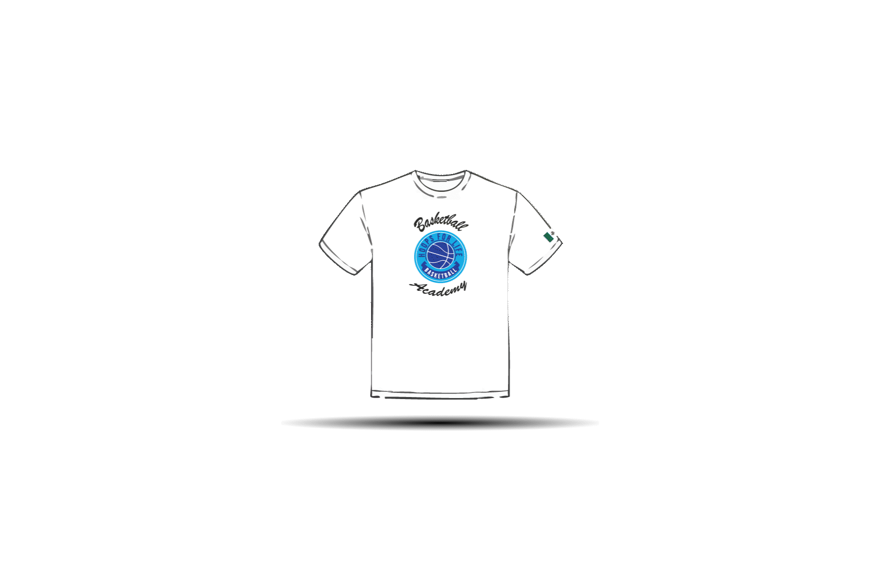 Cotton shirt with Hoops for Life branding.
Comes in black or white.