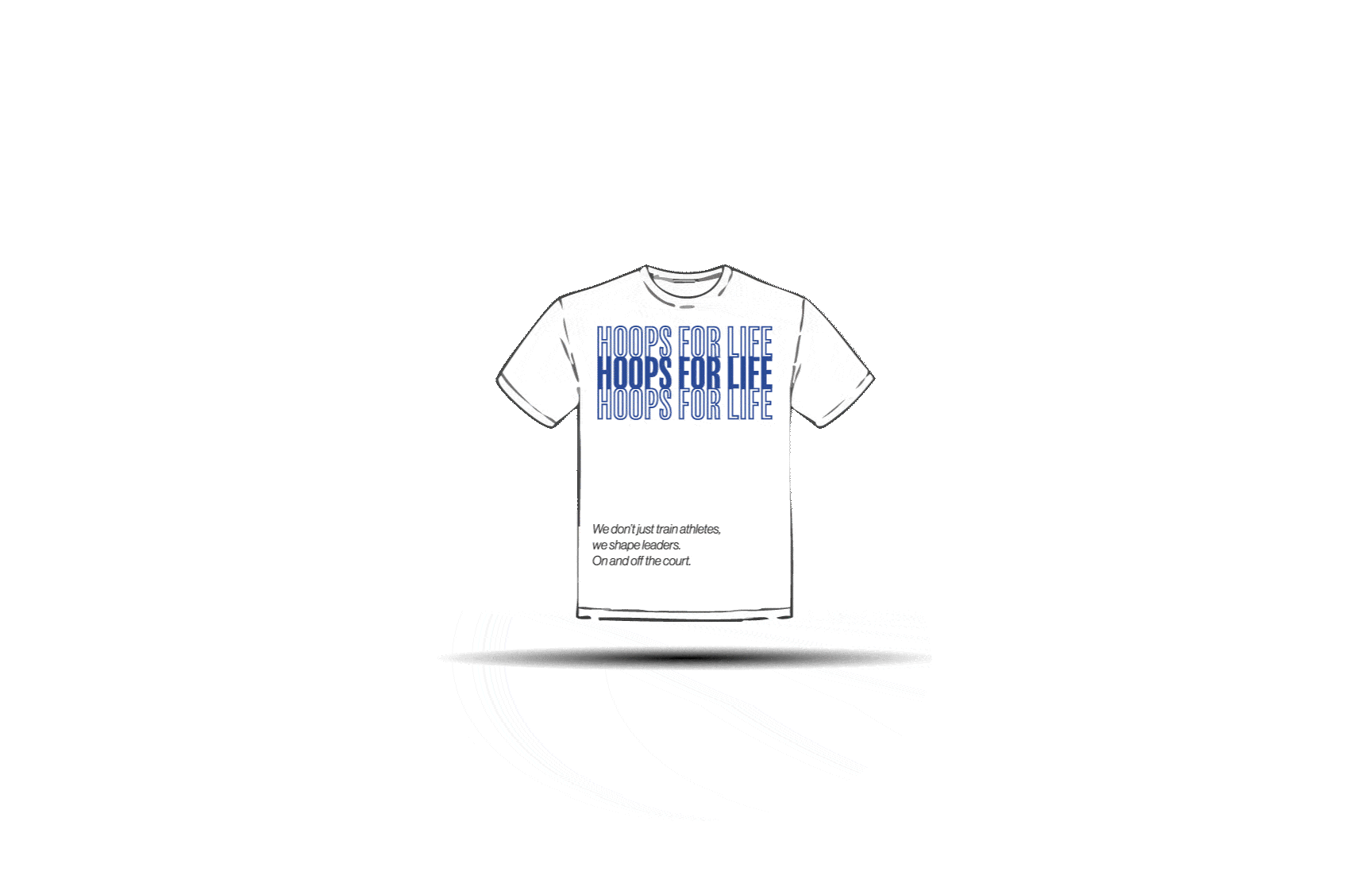 Cotton shirt with Hoops for Life branding.
Comes in black or white.