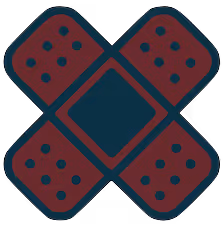 X Icon in Made of Band-aid