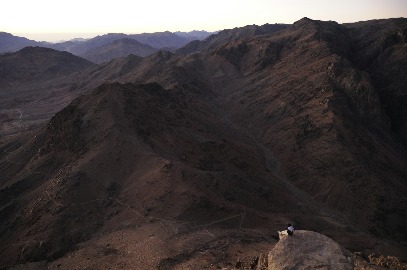 Bergpanorama vom Mosesberg über das Sinai-Tal