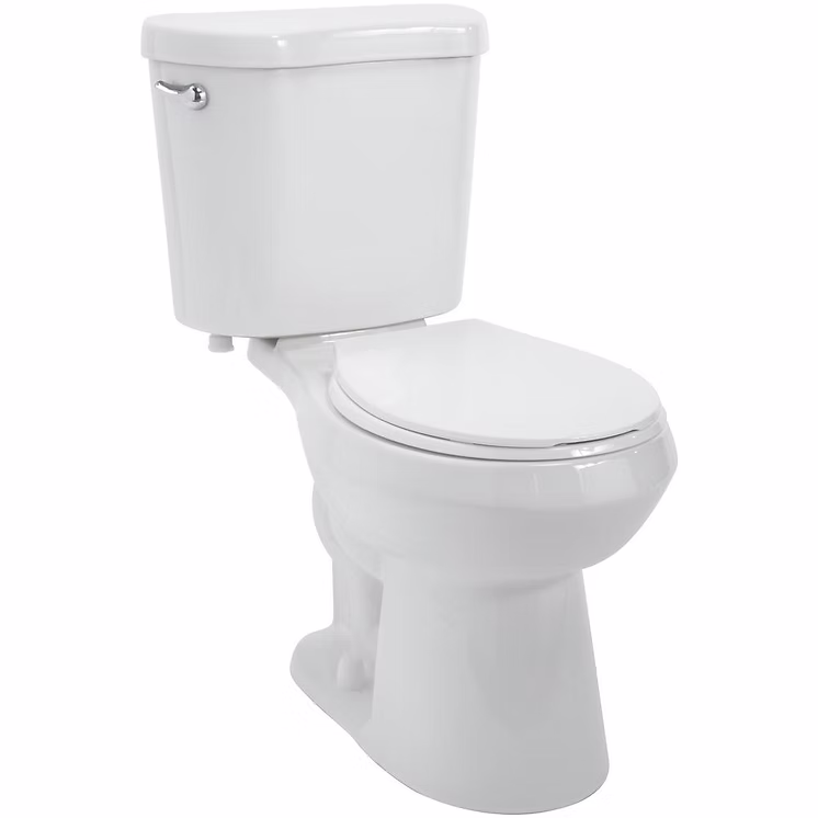 A white toilet.