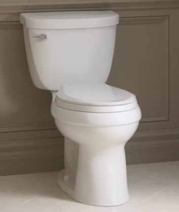 A white toilet.