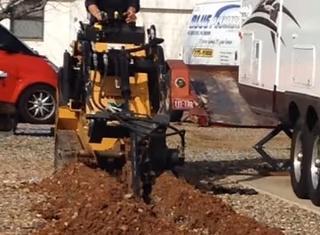 Digging a trench, trenching