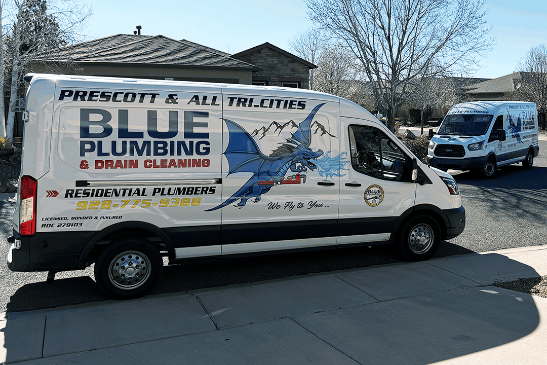 Blue Plumbing work vans