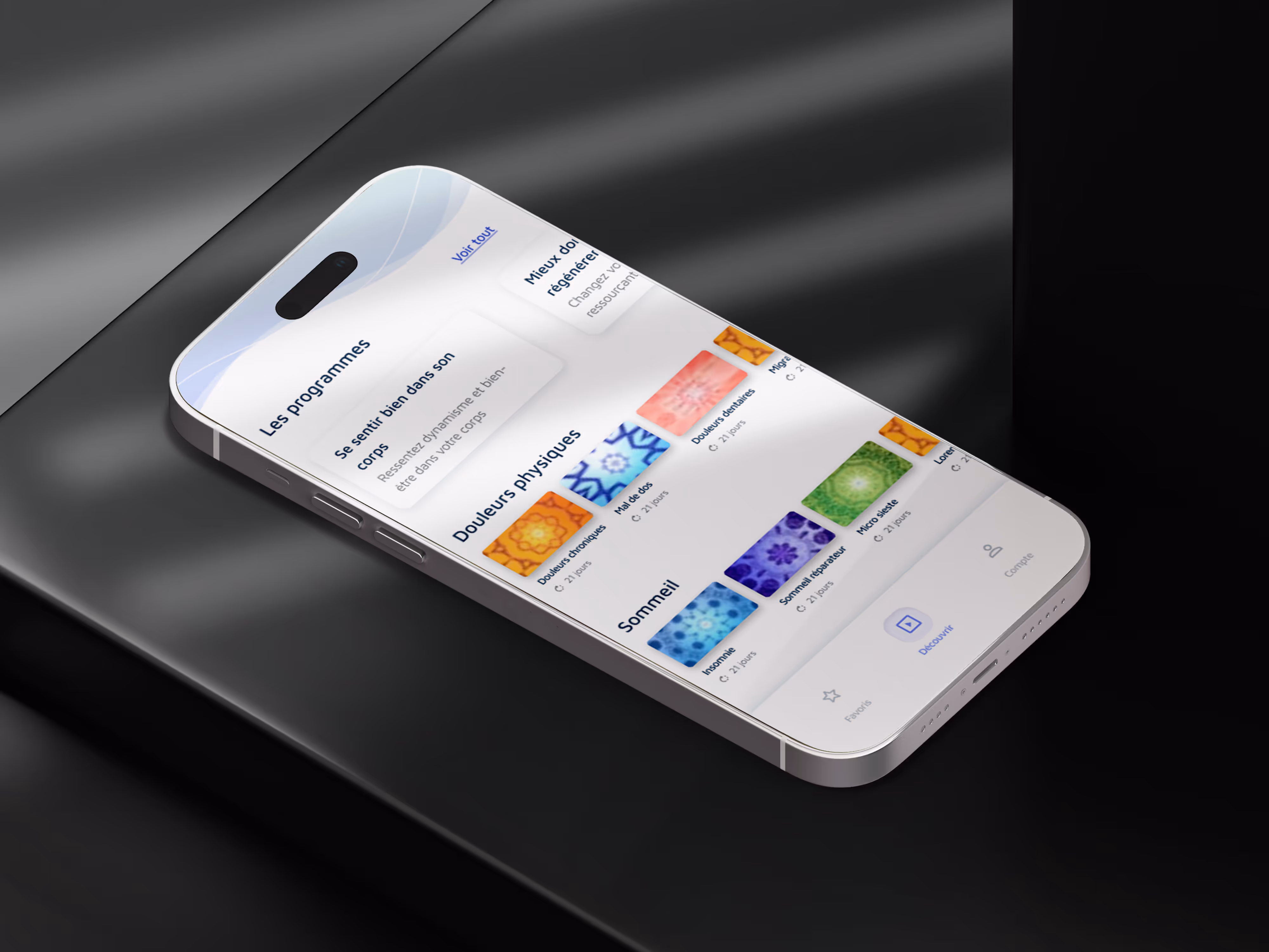 application mobile bien-être