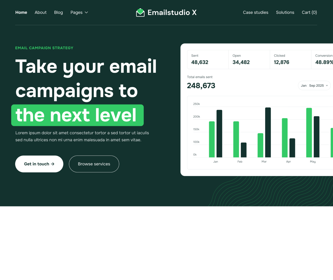 Emailstudio X - Service Single Page - Email Marketing Agency Webflow Template