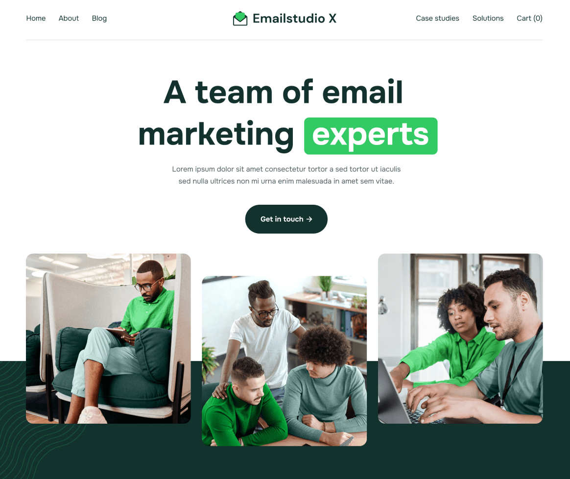 Emailstudio X - About Page - Email Marketing Agency Webflow Template