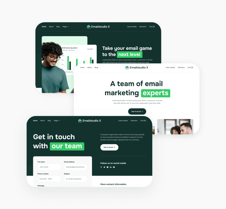 Emailstudio X - 36 Sections - Email Marketing Agency Webflow Template