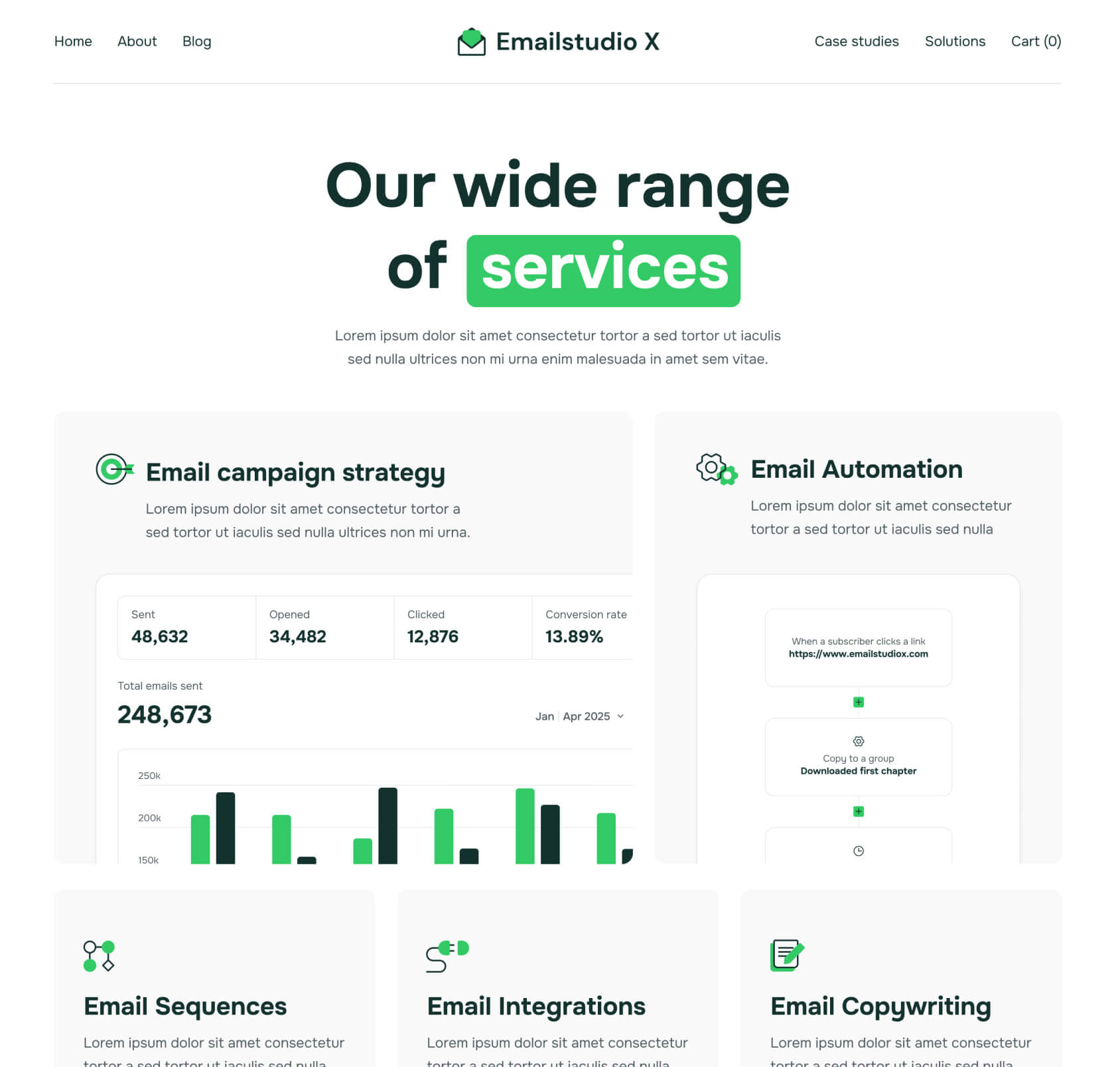 Emailstudio X - Services Page - Email Marketing Agency Webflow Template
