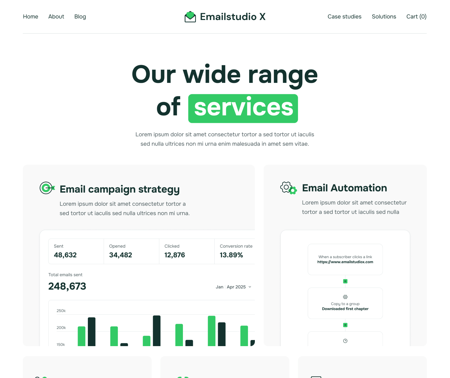 Emailstudio X - Services Page - Email Marketing Agency Webflow Template