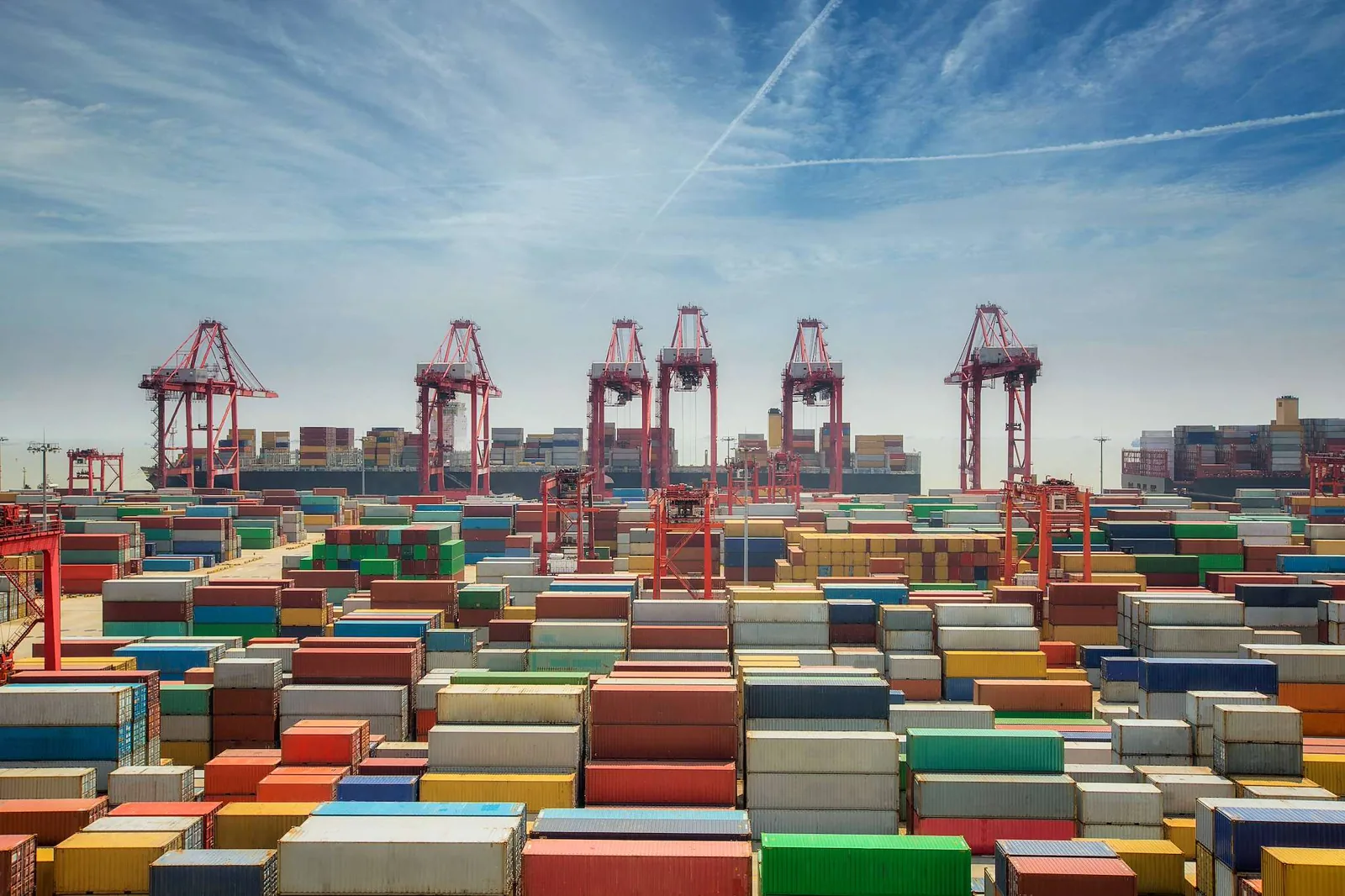 Shipping container port.