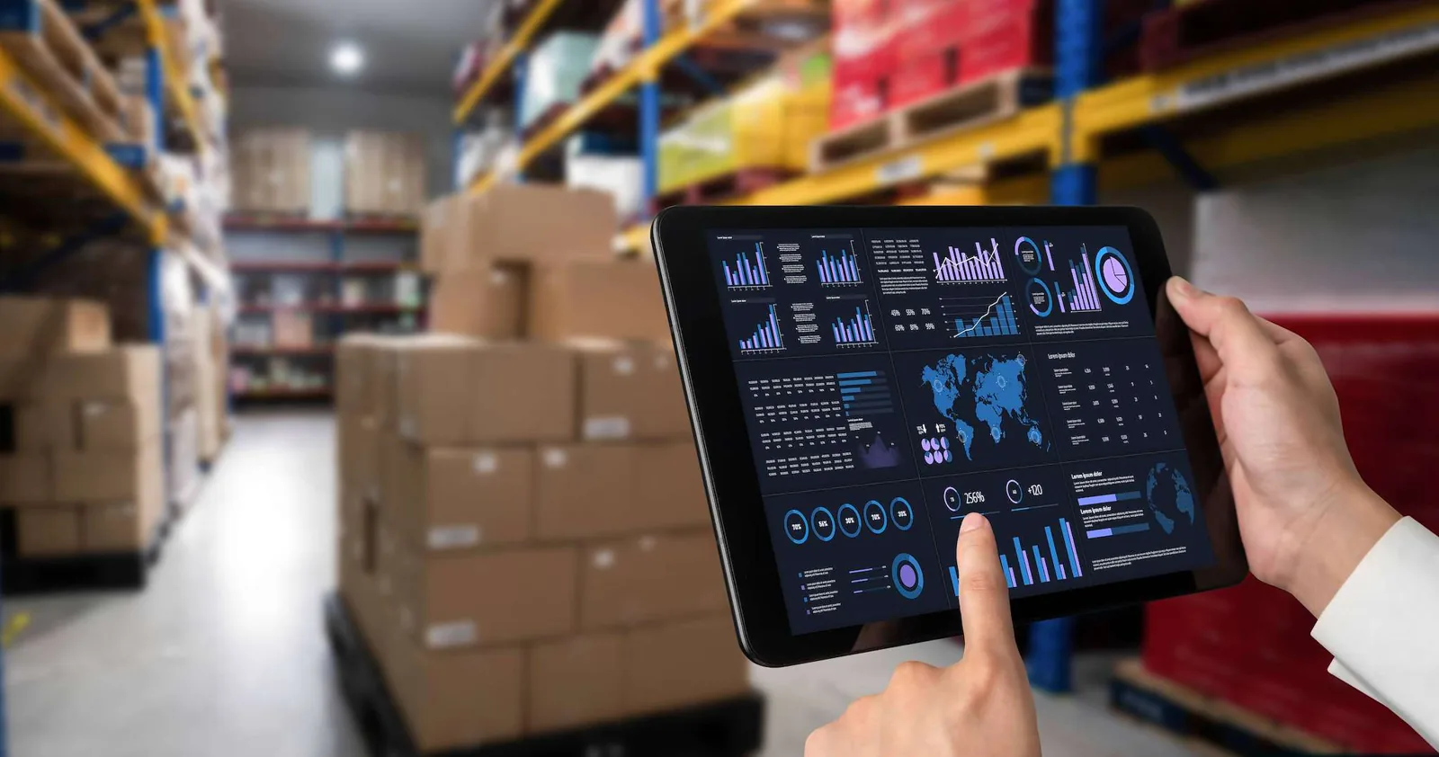 Warehouse management tablet.