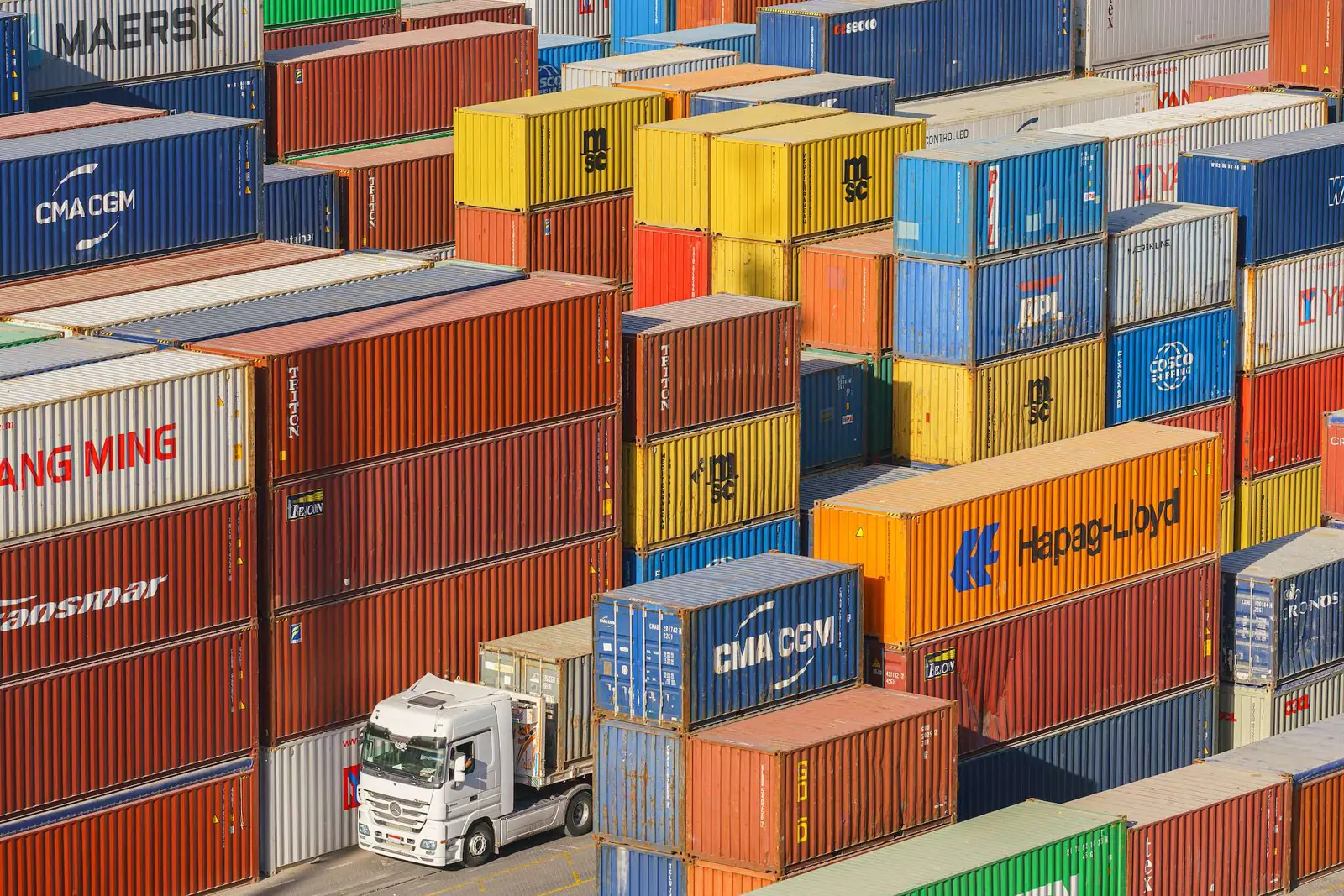 Shipping containers.