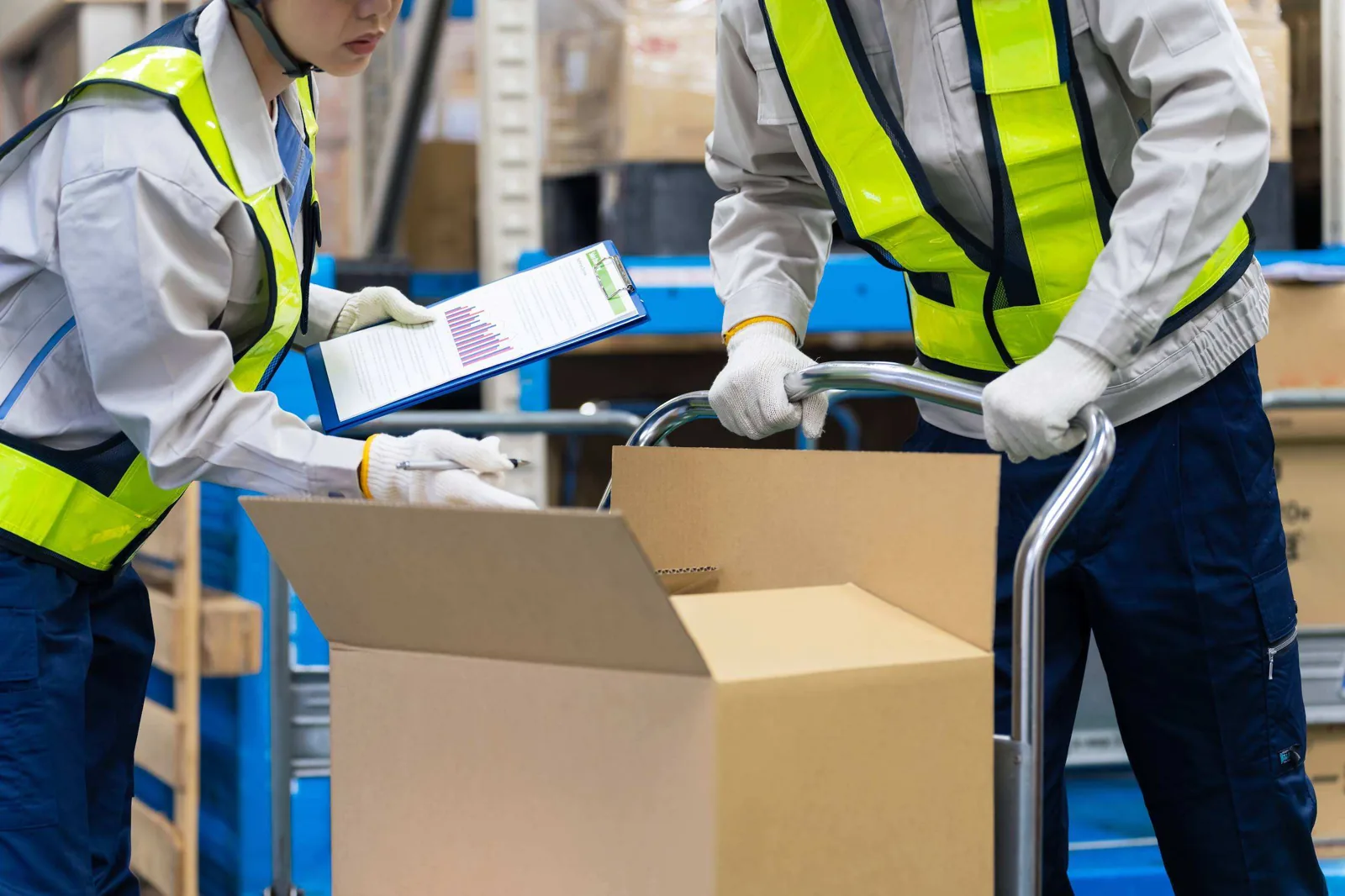 Warehouse carton inspection.