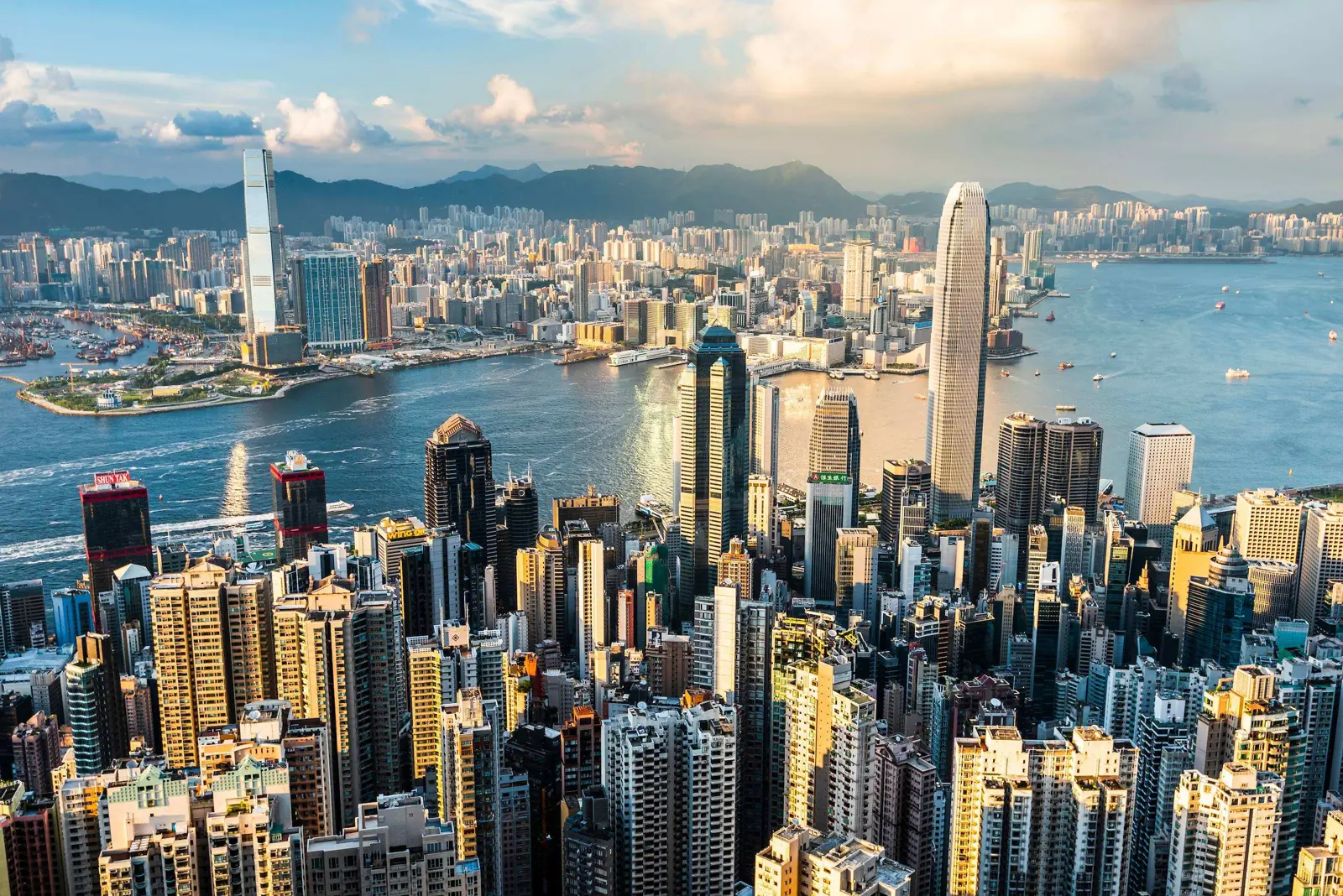 Hong Kong skyline.