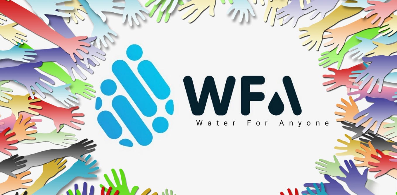 Minimalist landscape illustration with water and sky representing the WFA project theme.