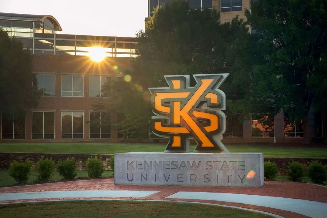 Kennesaw State University signage near The Ridge Apartments in Marietta GA.