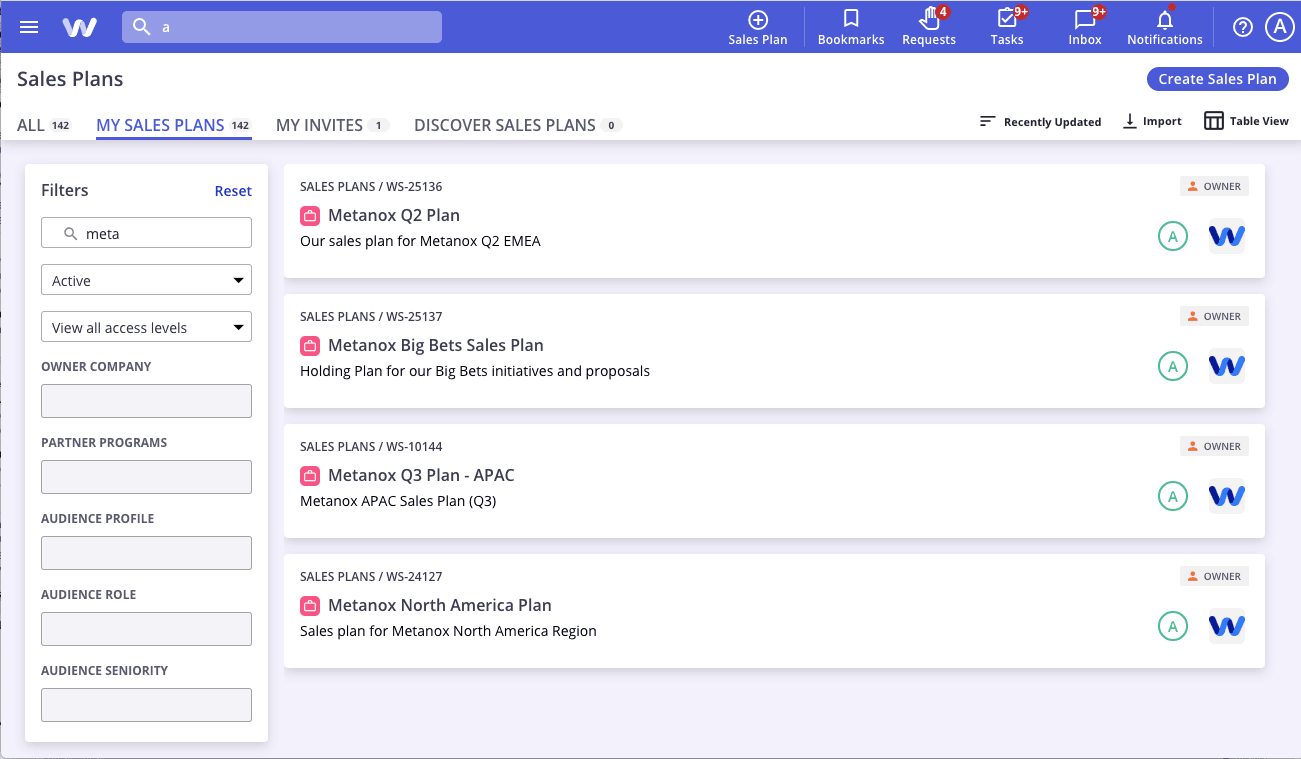 WorkSpan 2.0 Search Results
