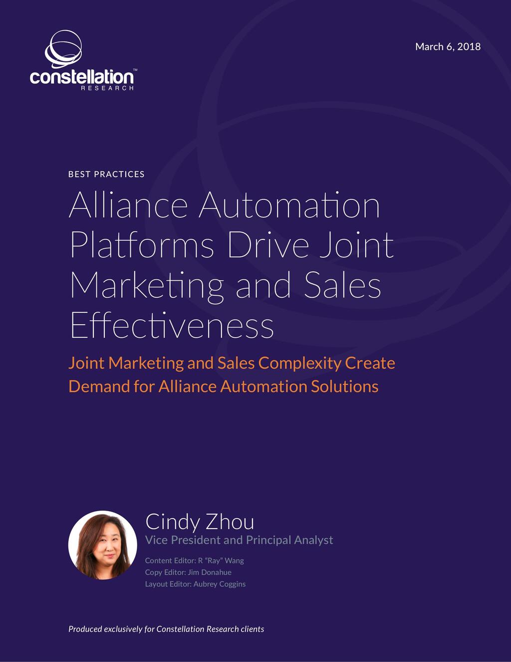 Constellation Research - Alliance Automation Platforms Drive Joint Marketing and Sales Effectiveness
