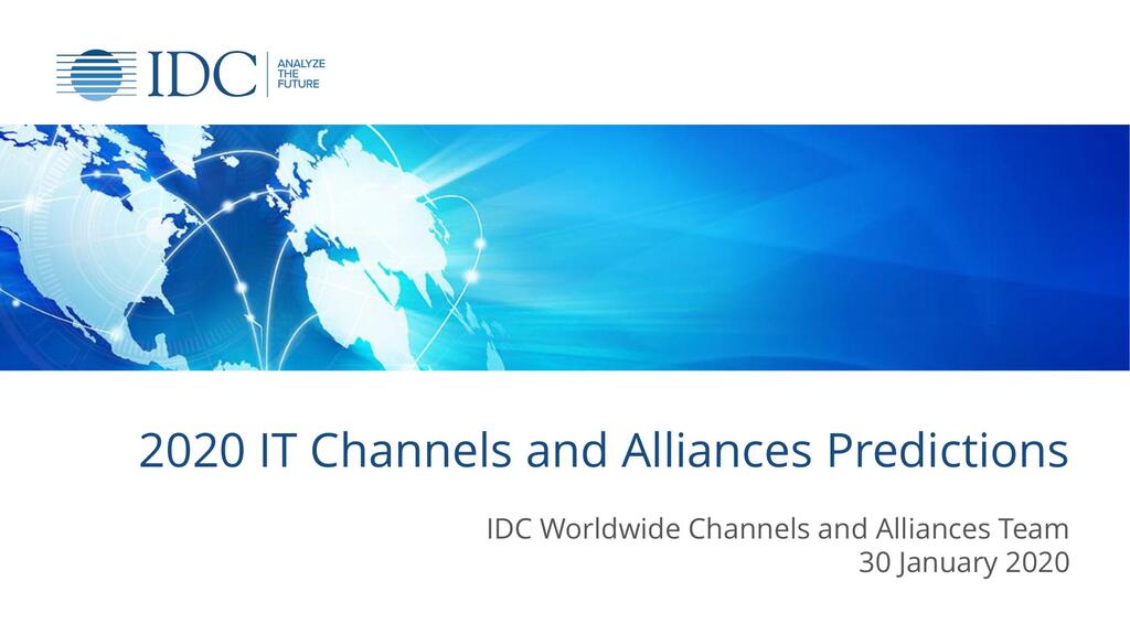 IDC Predictions Channels + Alliances 2020