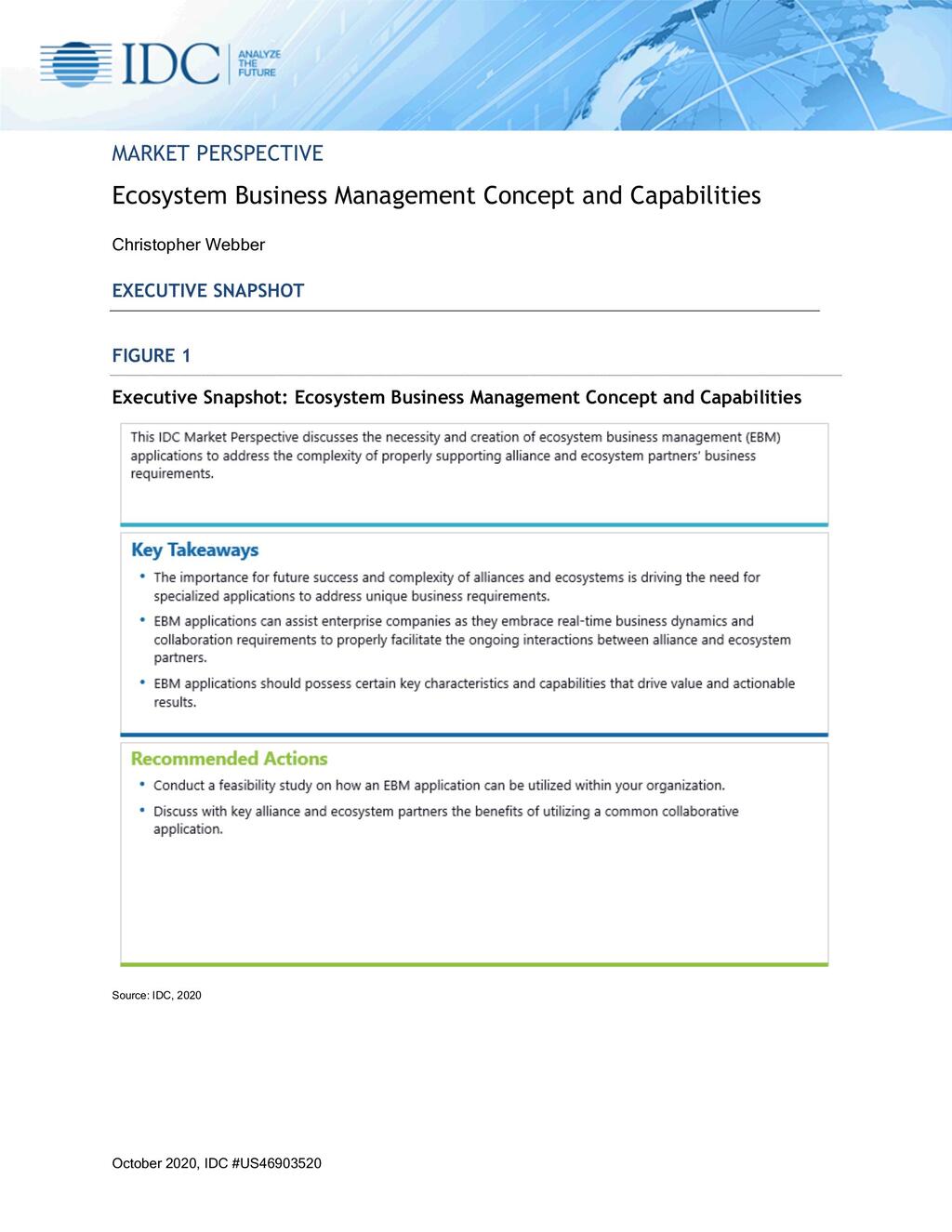 IDC Market Perspective: Ecosystem Business Management Concept and Capabilities