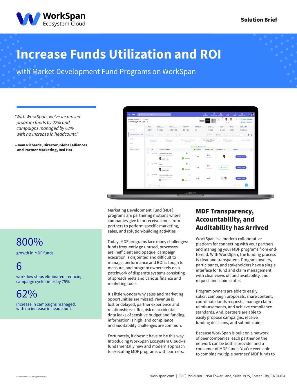 Increase MDF Fund Utilization and ROI with WorkSpan