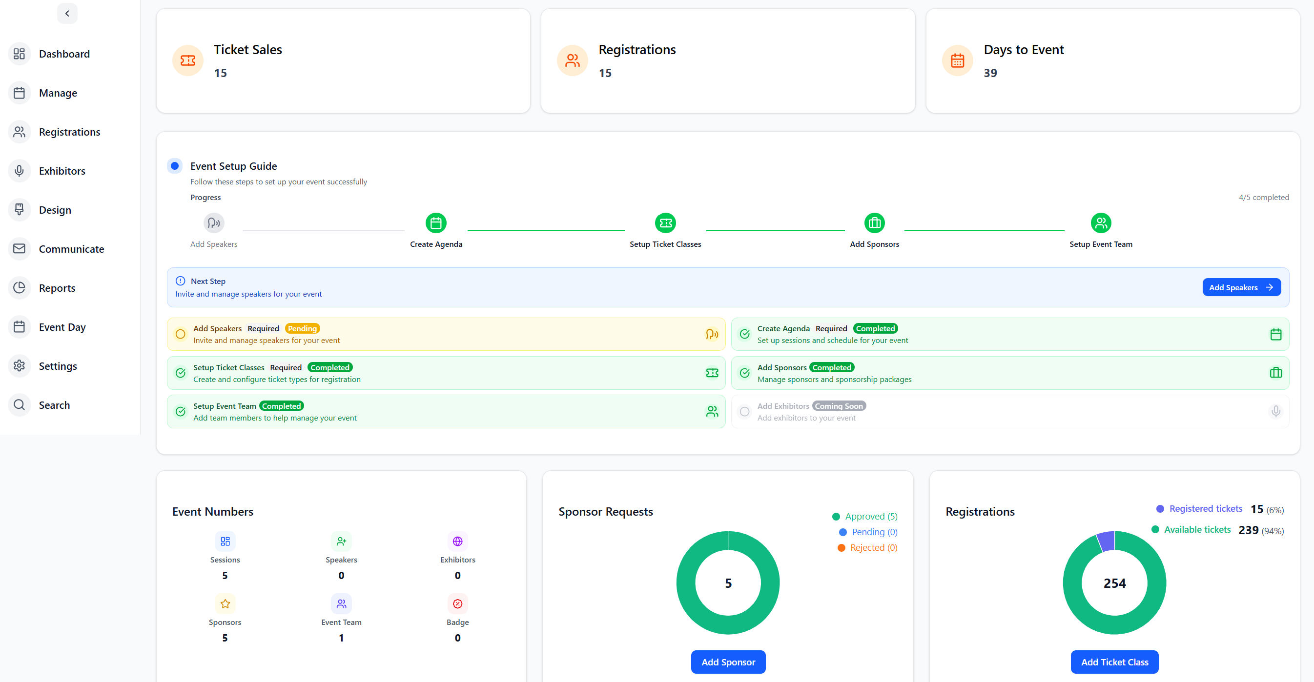 event page looks with different color schemes demo