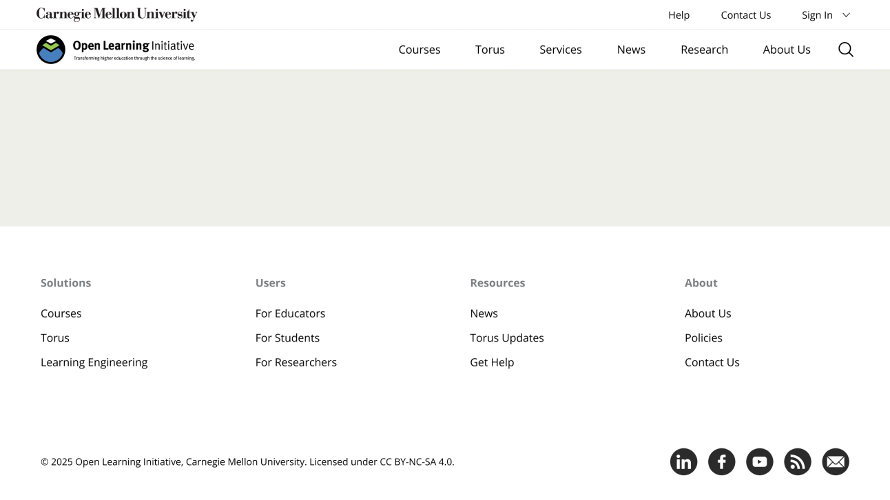 Screenshot of the new website header and footer showing clear navigation pathways for courses, services, and support.