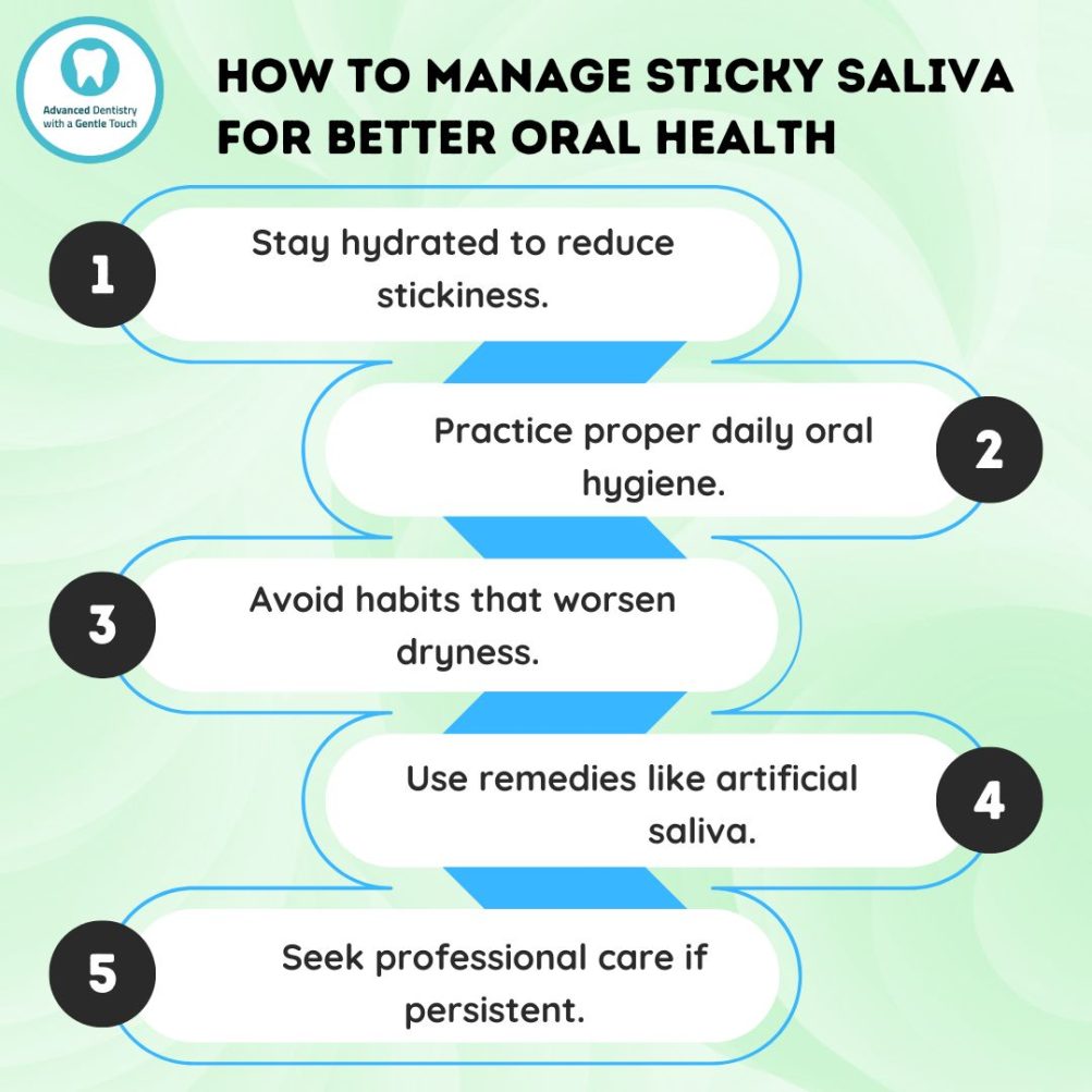 How to Manage Sticky Saliva Infographic