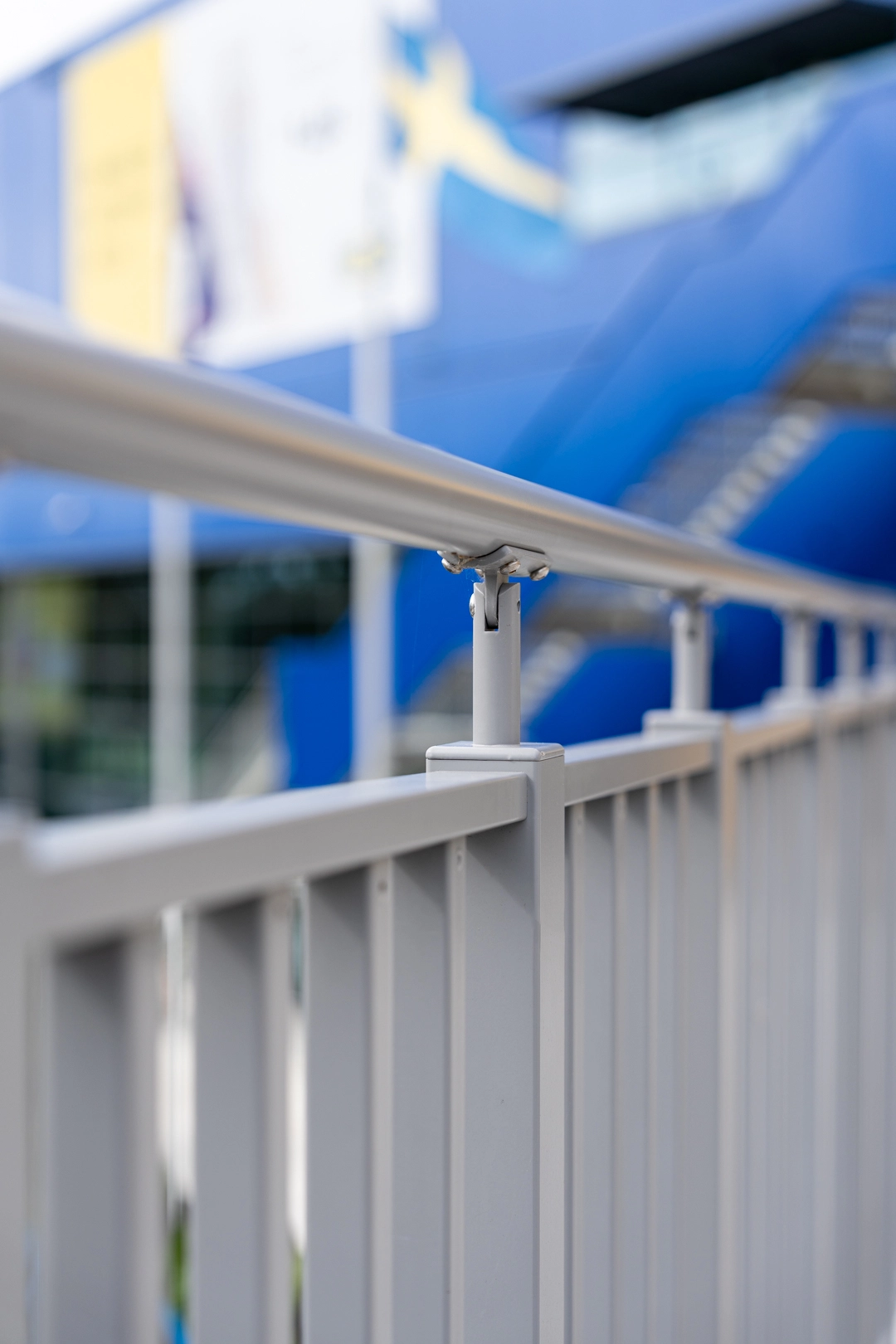 Close-up of Attache balustrade handrail and mounting system