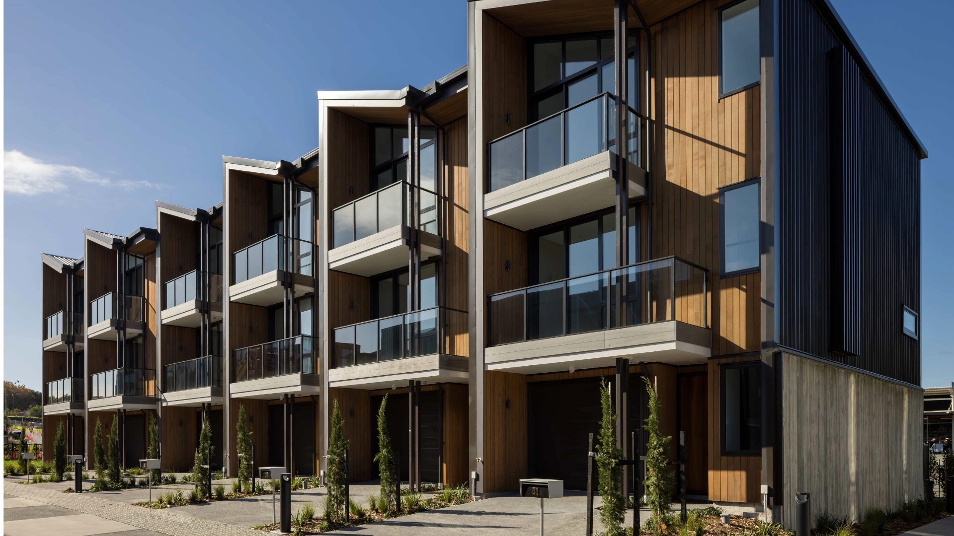 Diplomat glass balustrade installation across multiple levels of a residential development