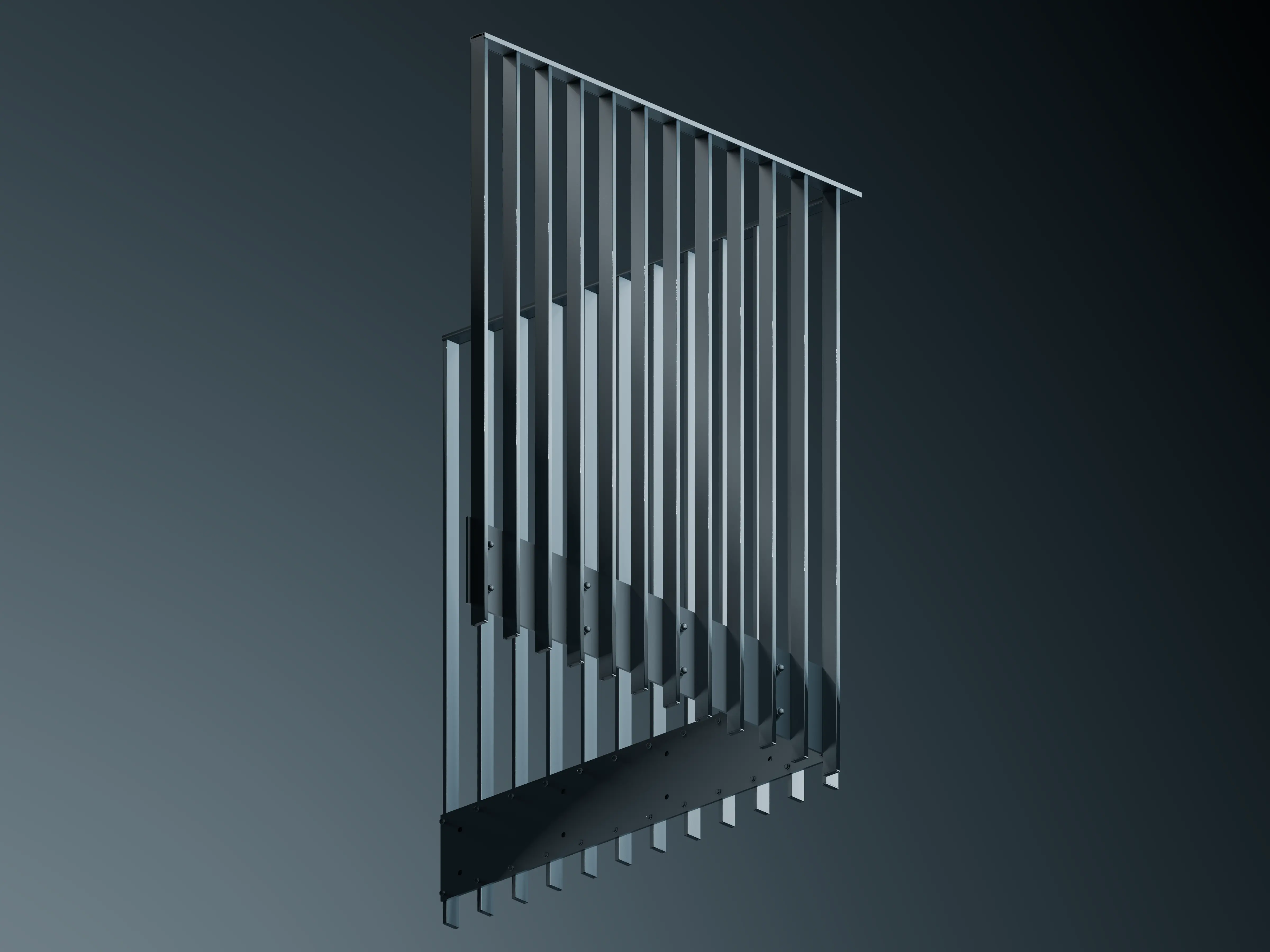 Belcanto Affinity architectural balustrade system with modern vertical aluminium detailing