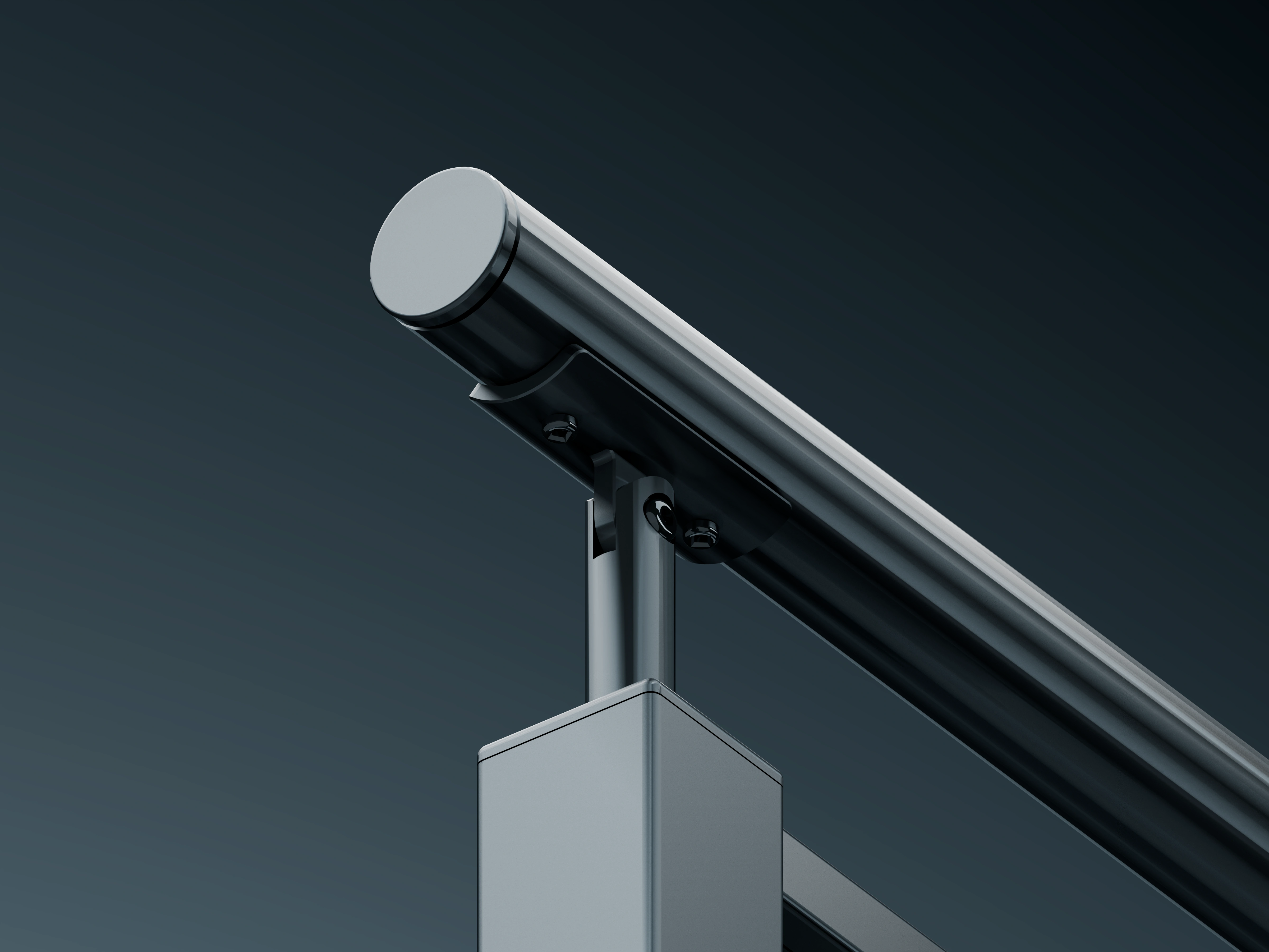 Belcanto Legion Attaché Balustrade side fix system showcasing precision aluminium components and modern design