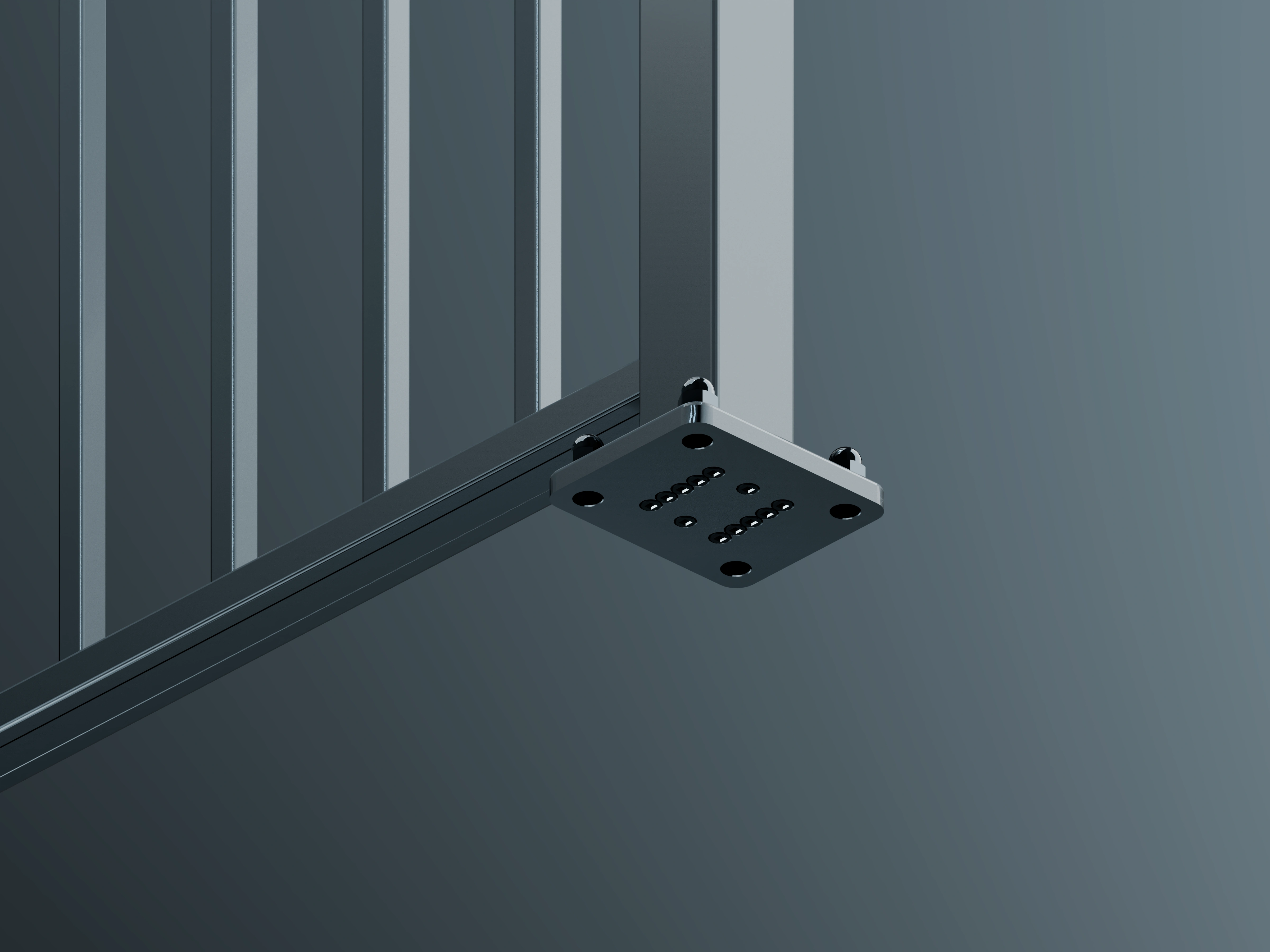 Belcanto Legion Attaché Balustrade top fixing detail featuring durable aluminium posts and glass panels