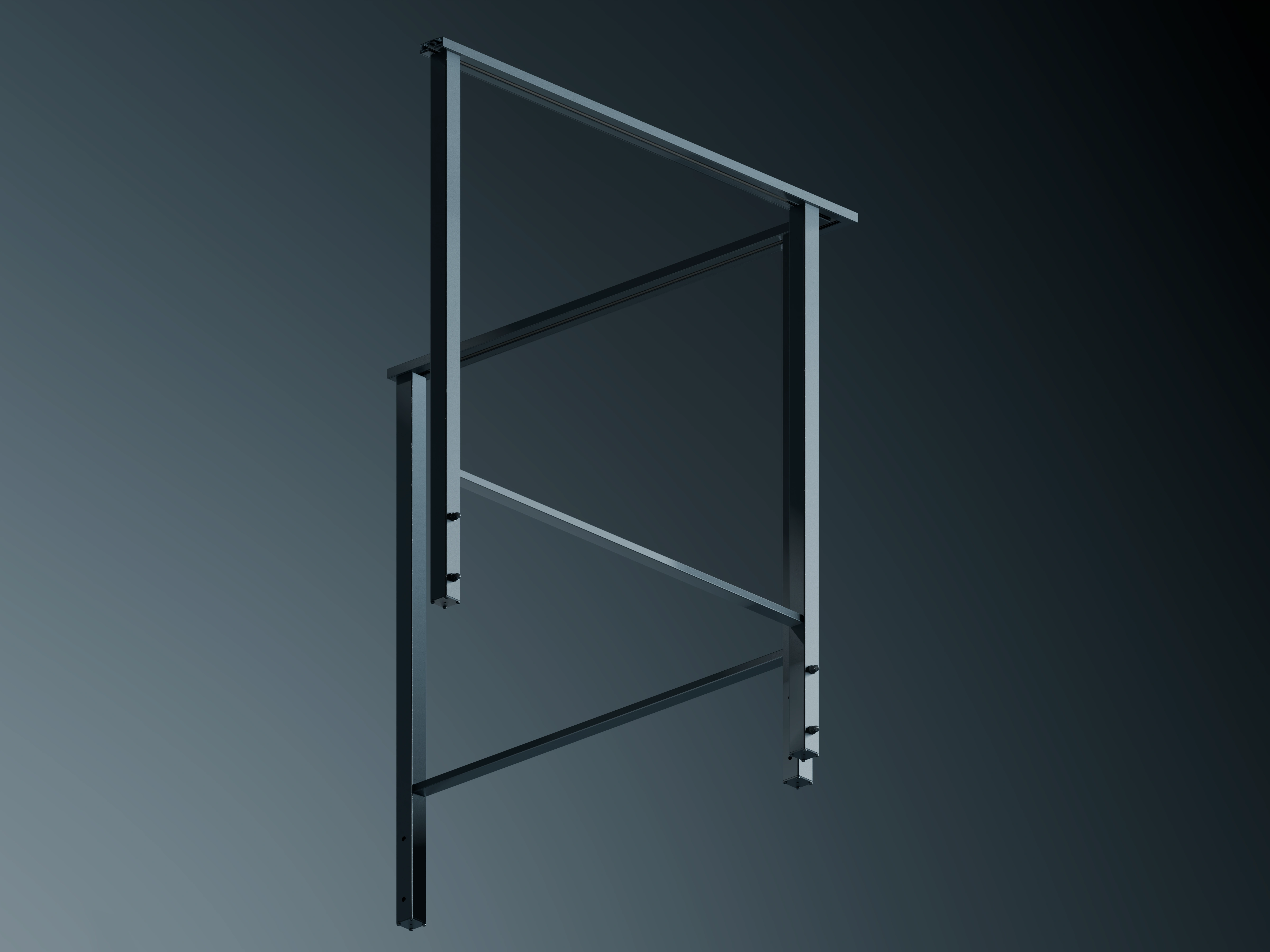 Belcanto Diplomat Side-Fix balcony system with aluminium frame and clear glass panel