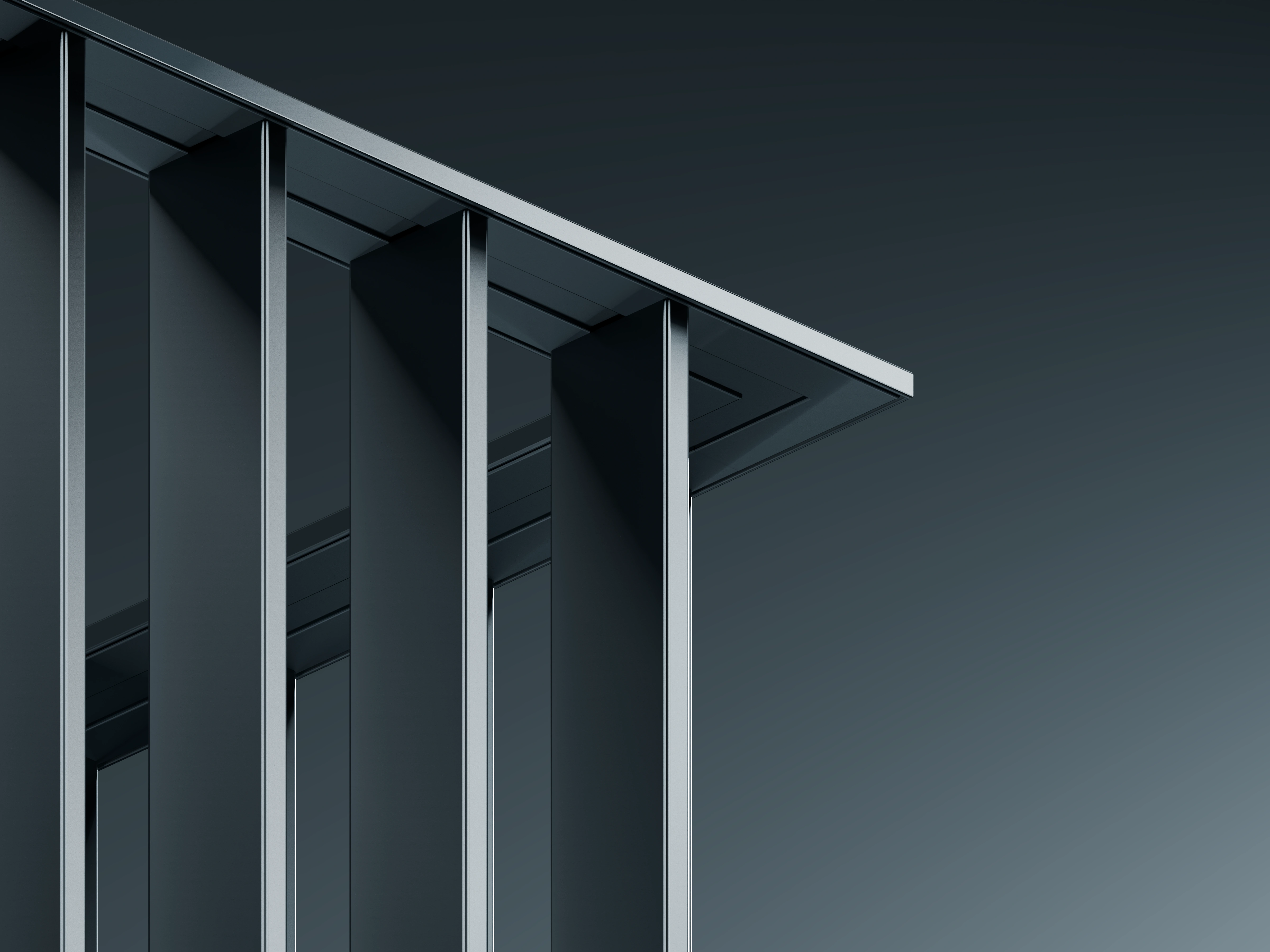 Belcanto Emissary Attaché Balustrade top fix system with sleek aluminium posts and glass panels