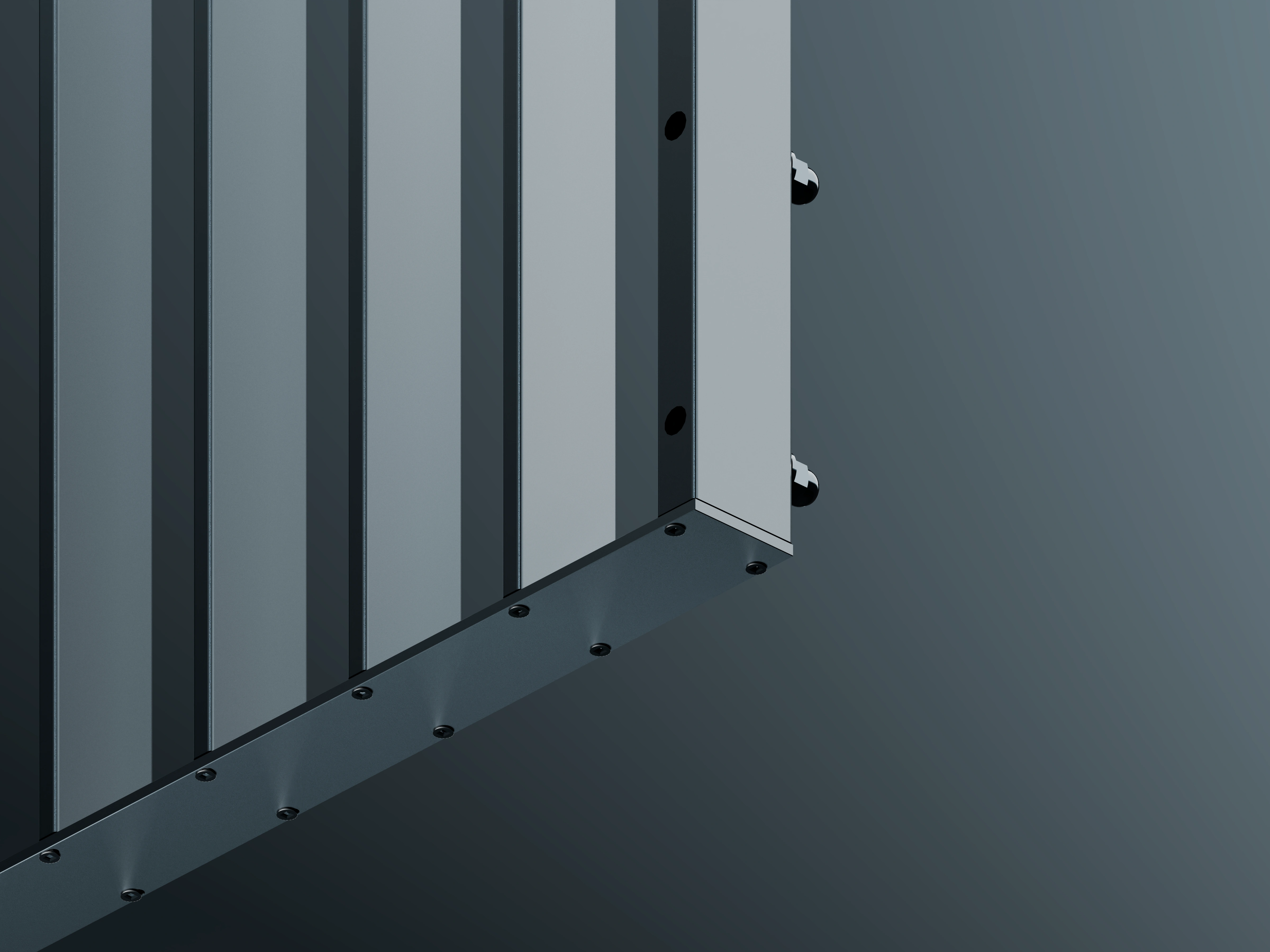 Detailed view of the Belcanto Premier Sidefix balustrade base fixing and vertical posts