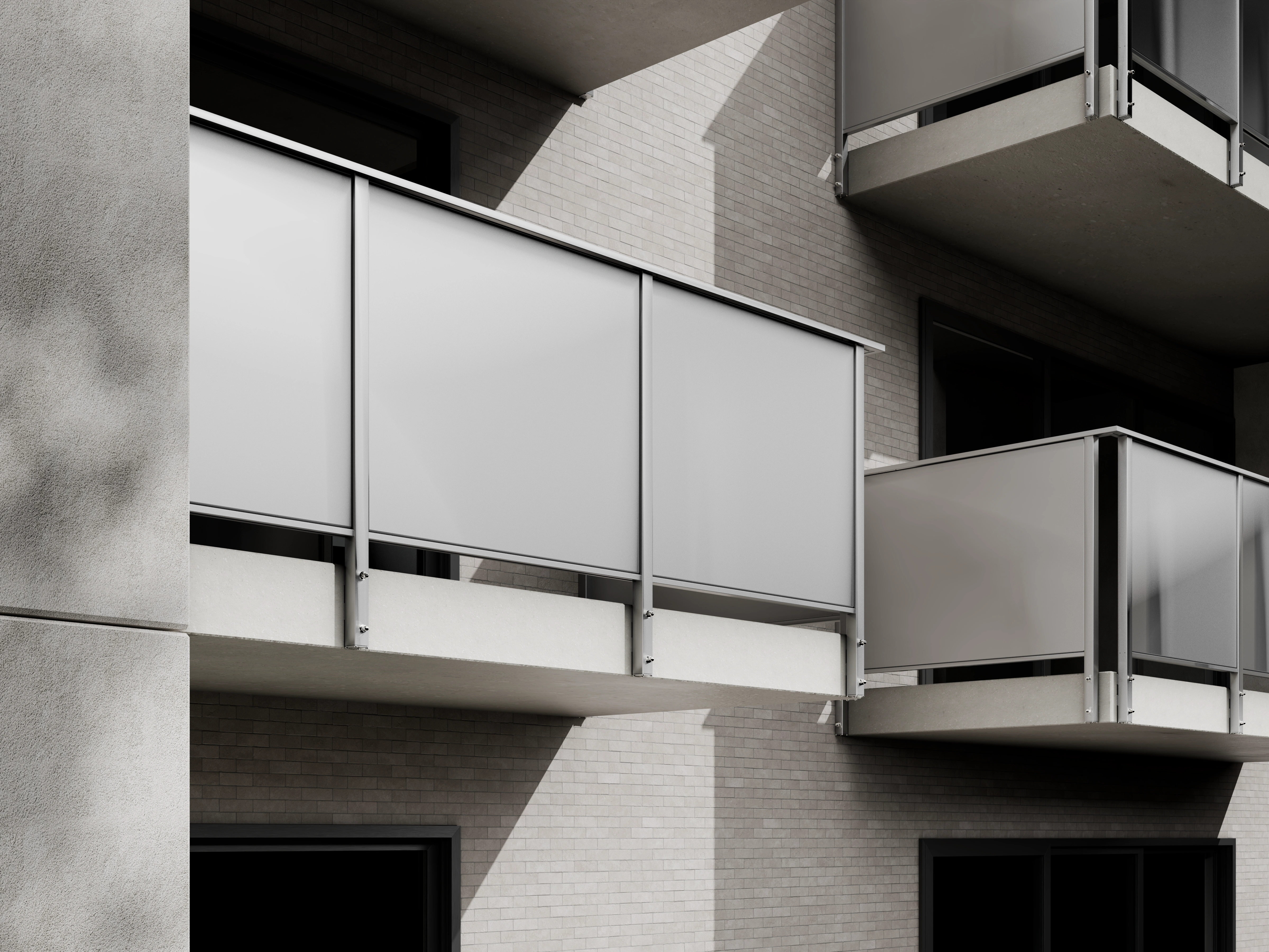 Belcanto Sleeper Sidefix aluminium balcony balustrade installation