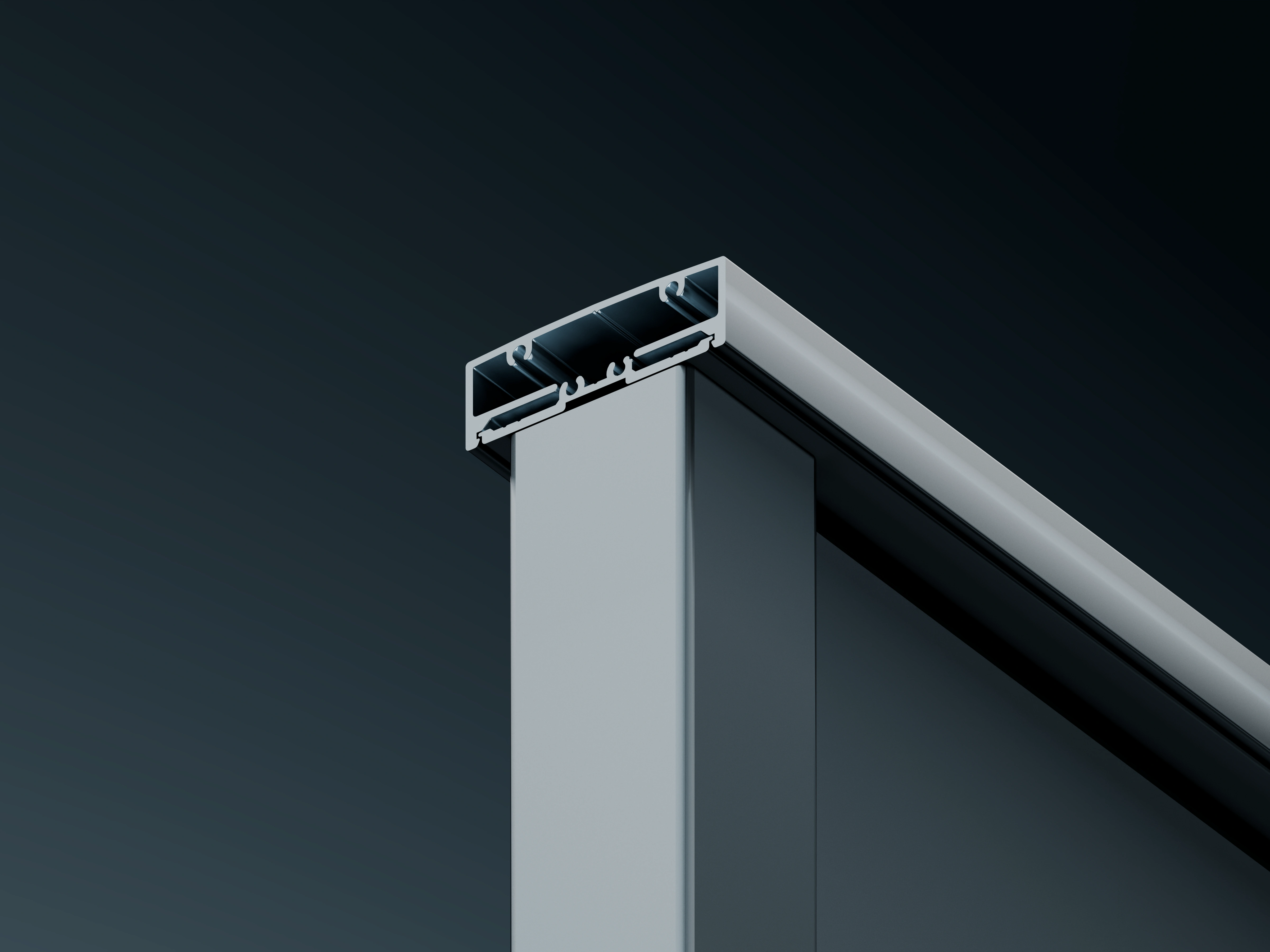 Belcanto Sleeper Sidefix aluminium balustrade profile detail