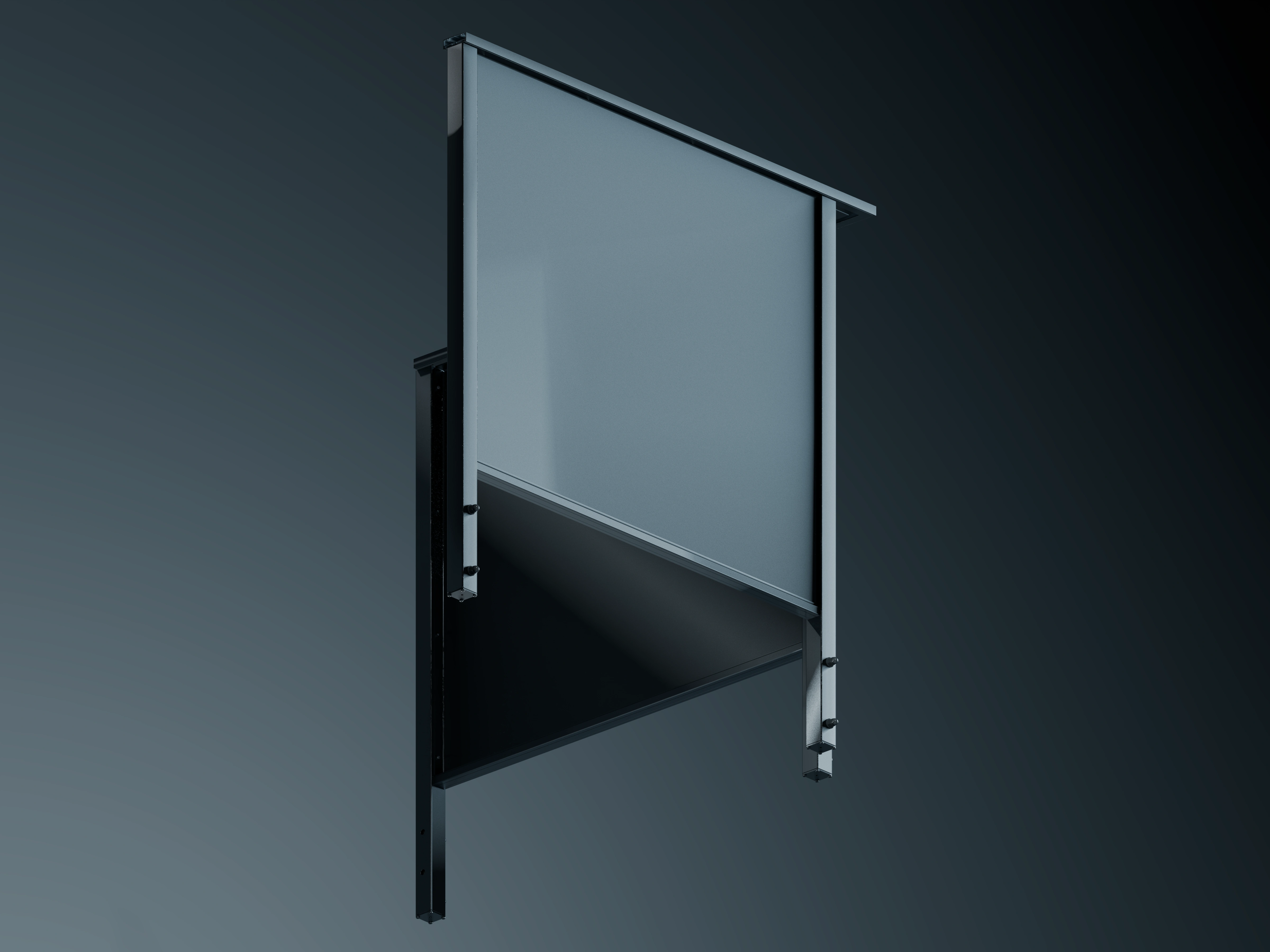 Belcanto Sleeper Sidefix Grappler Balconies system with solid balcony panel and aluminium frame
