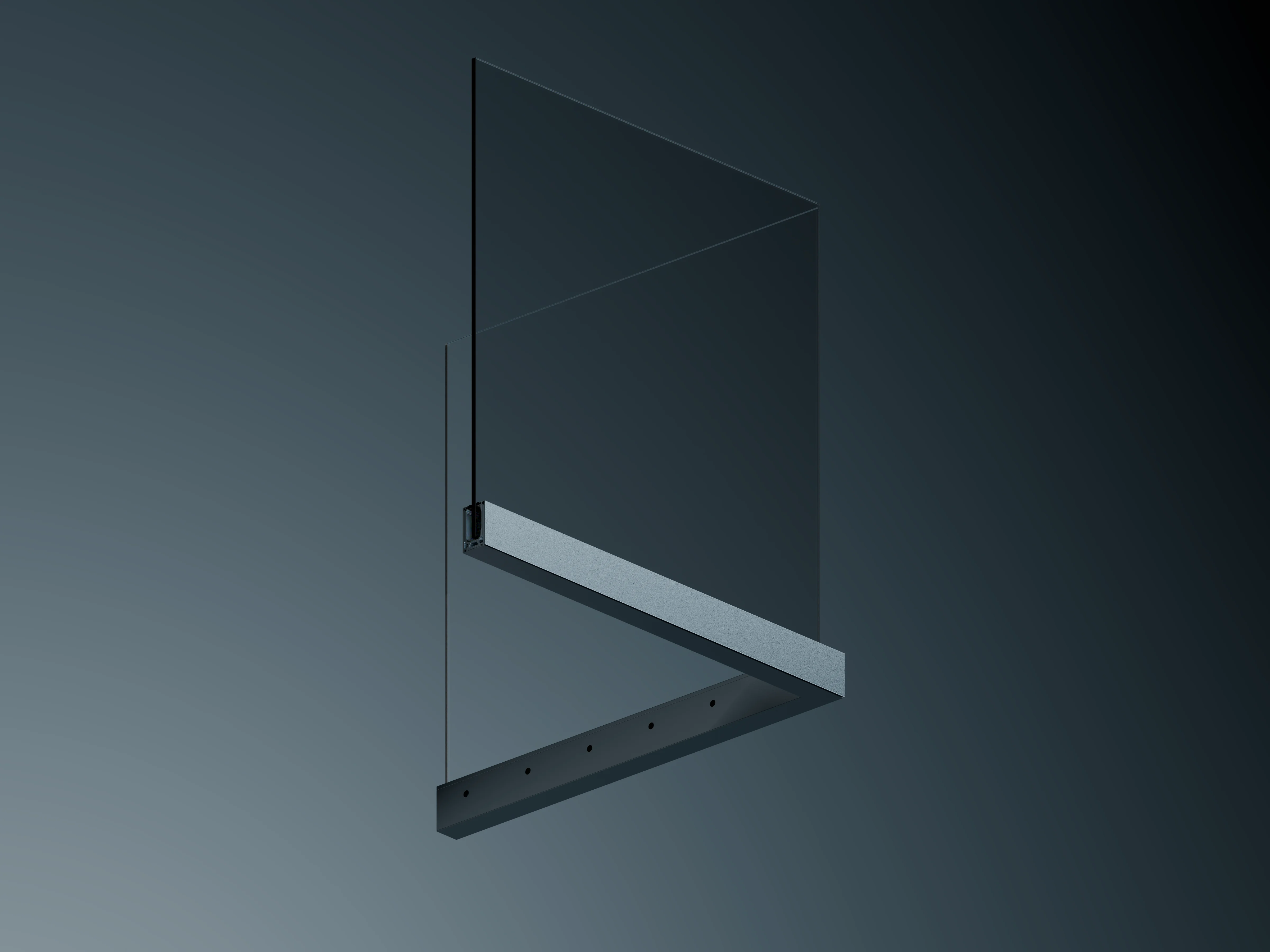 Belcanto Sovereign Sidefix frameless glass balustrade system with side-mounted base channel